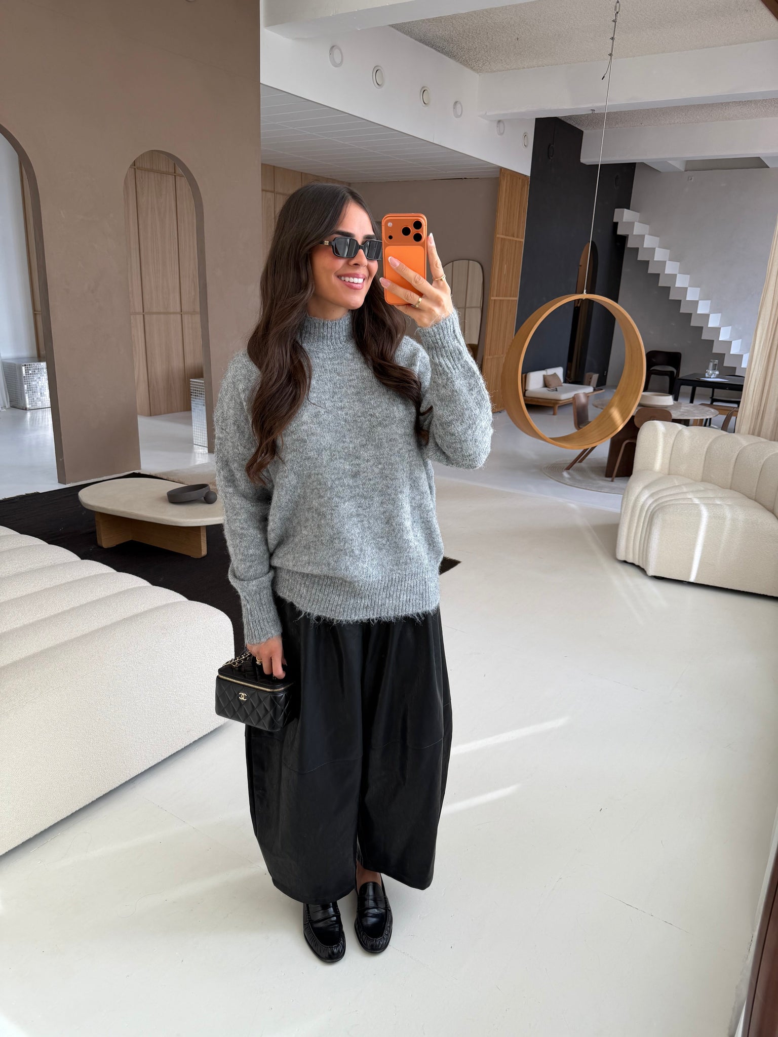 Pull IVI col roulé GRIS (XS009)