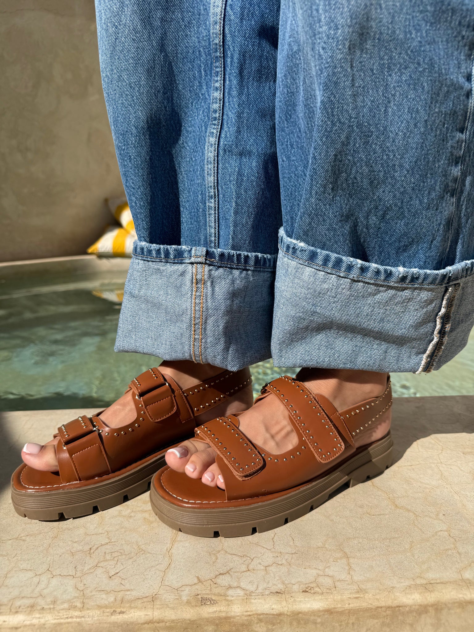 Sandales lanières camel (MO25)