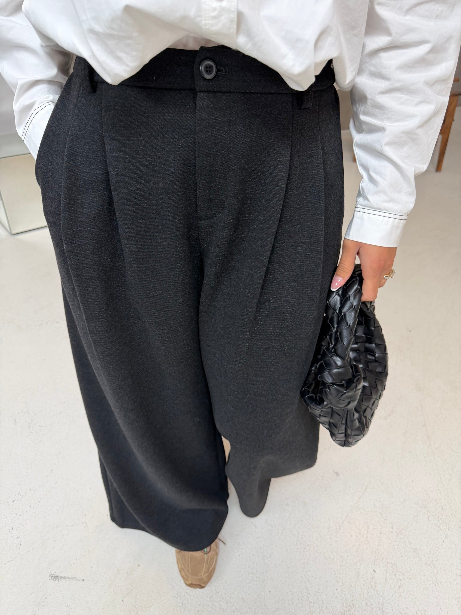 Pantalon FLARE épais gris  (D27922)