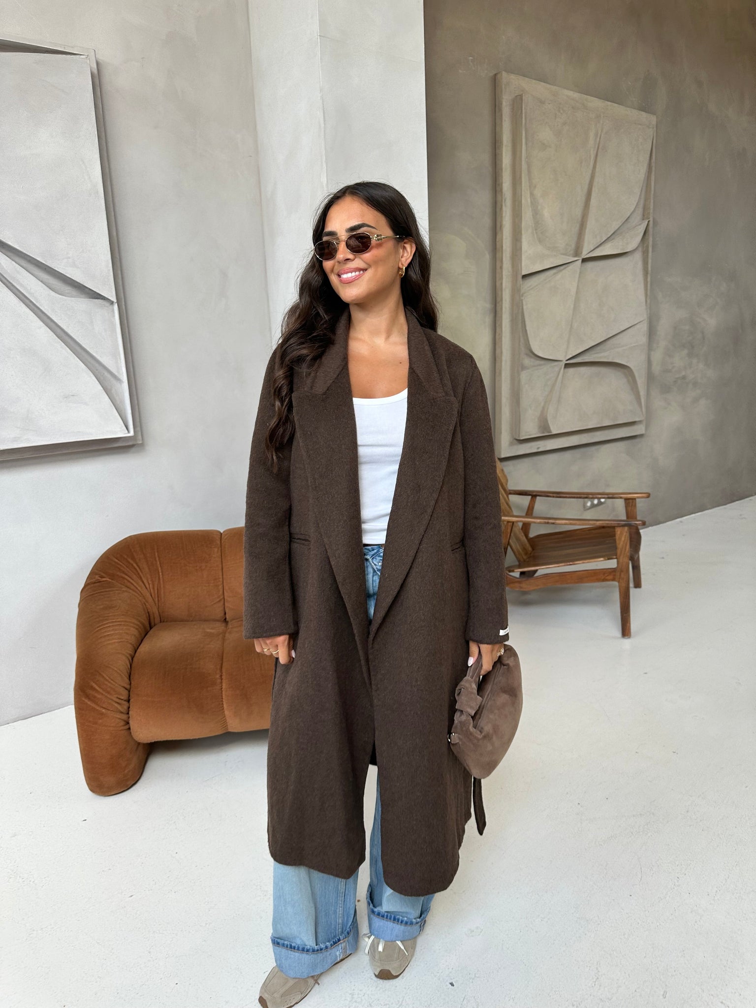 Manteau MARA long MARRON