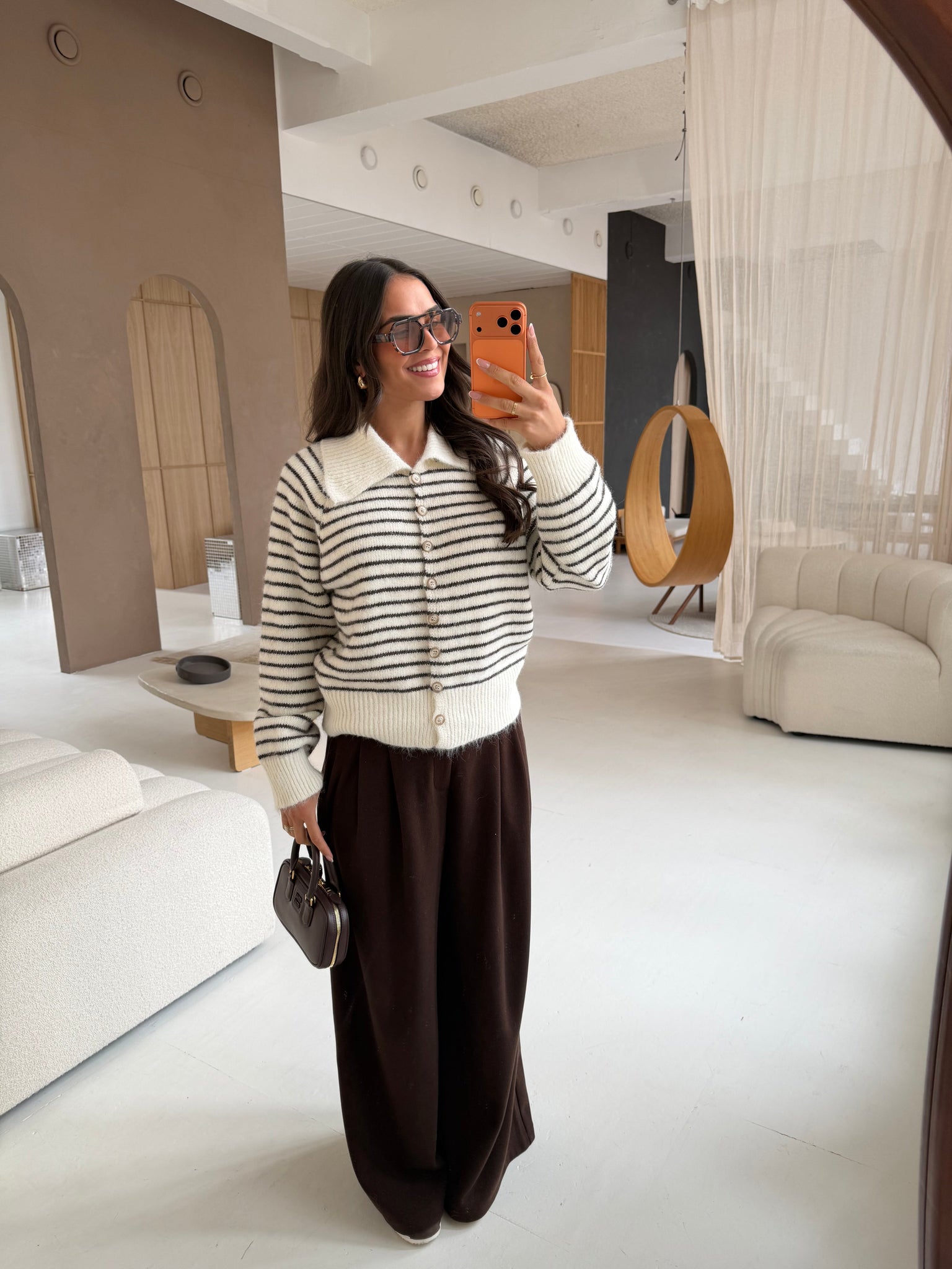 Pull rayures gilet blanc (6230)