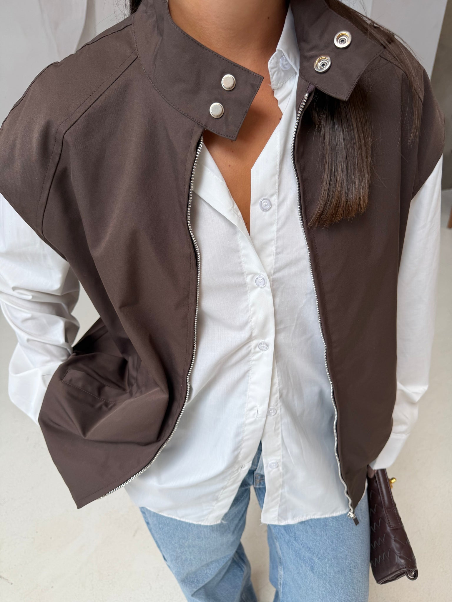 Veste sans manche marron (53052A)