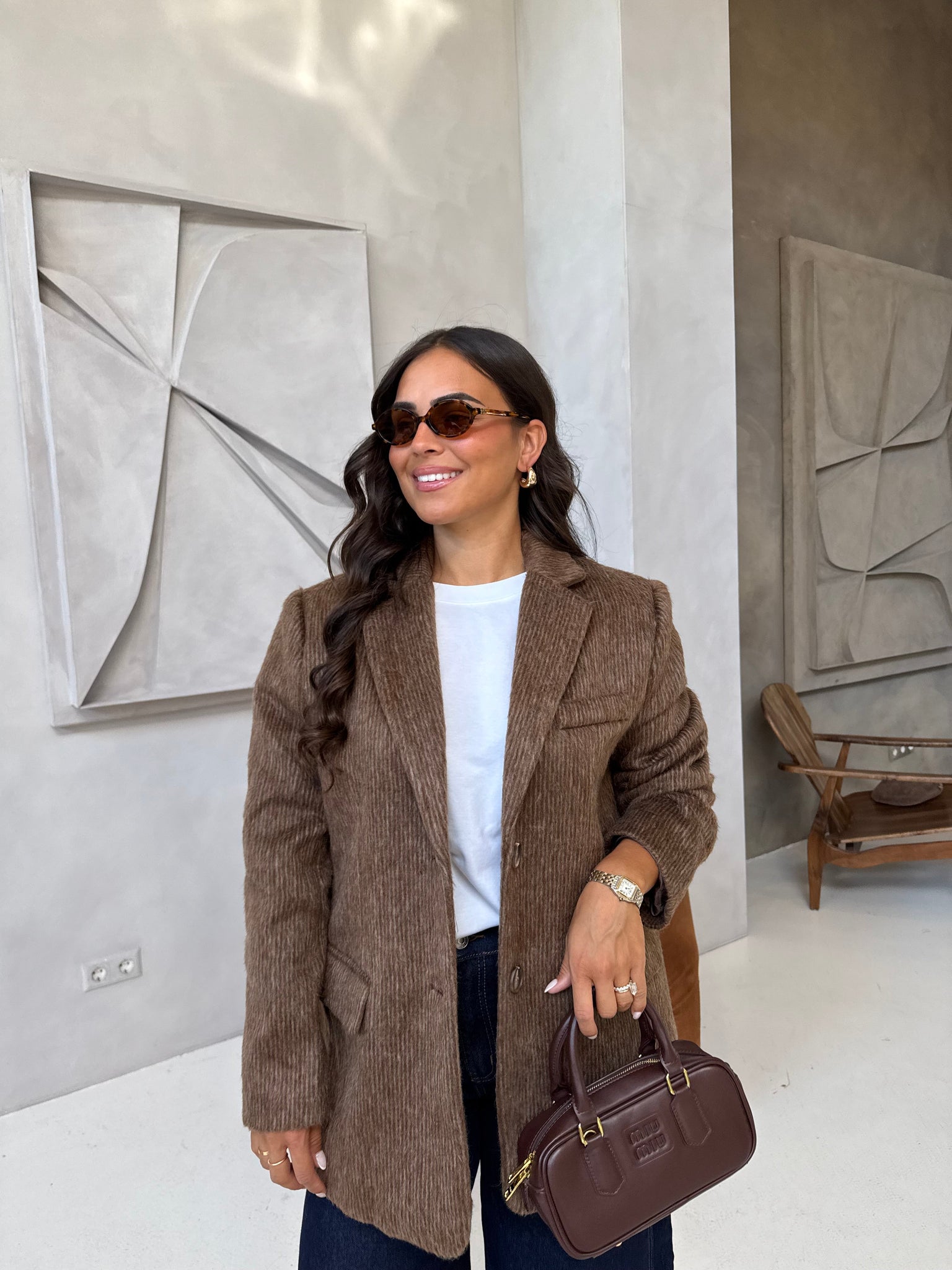 Blazer SALOME épais rayures marron (W2321)