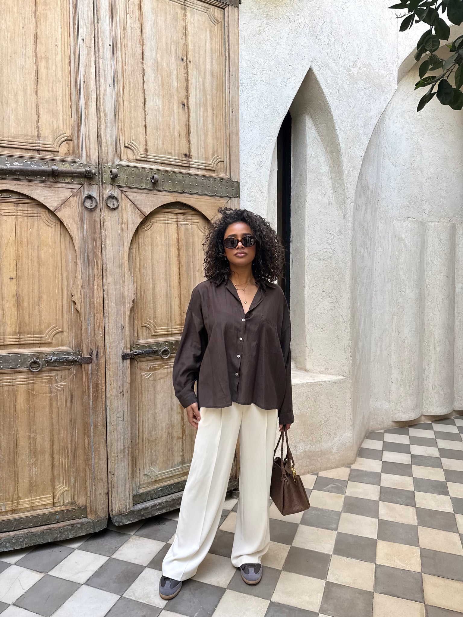 Pantalon fluide CASSIE blanc (23091-1)