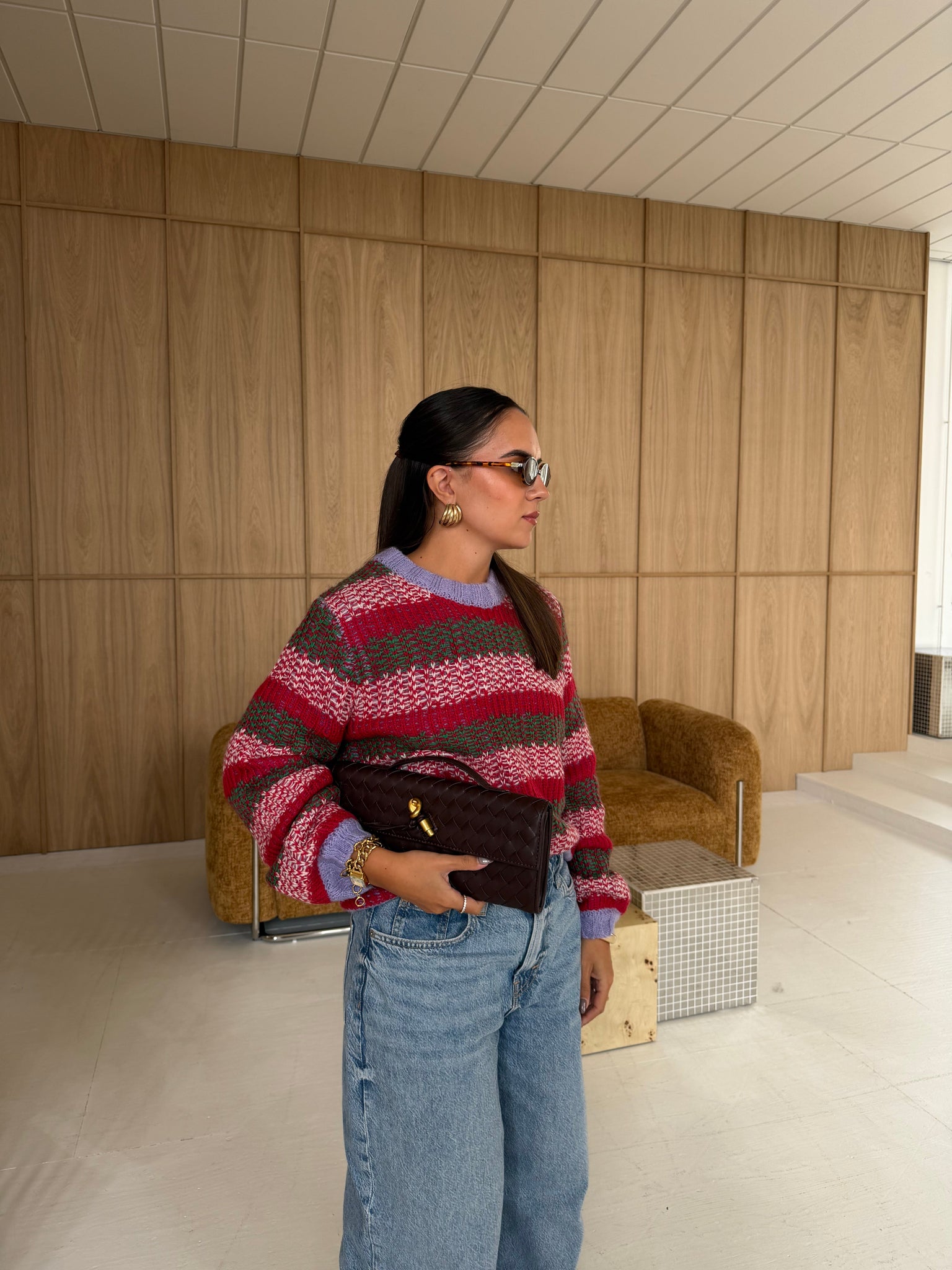 Pull crochet violet/vert (24203413)