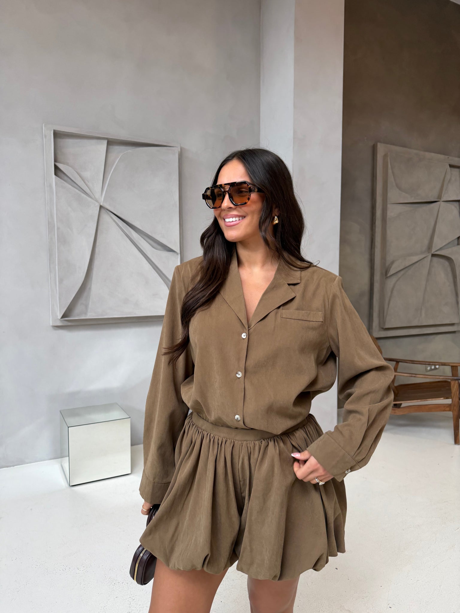 Jupe short IVIVI marron (h4293)