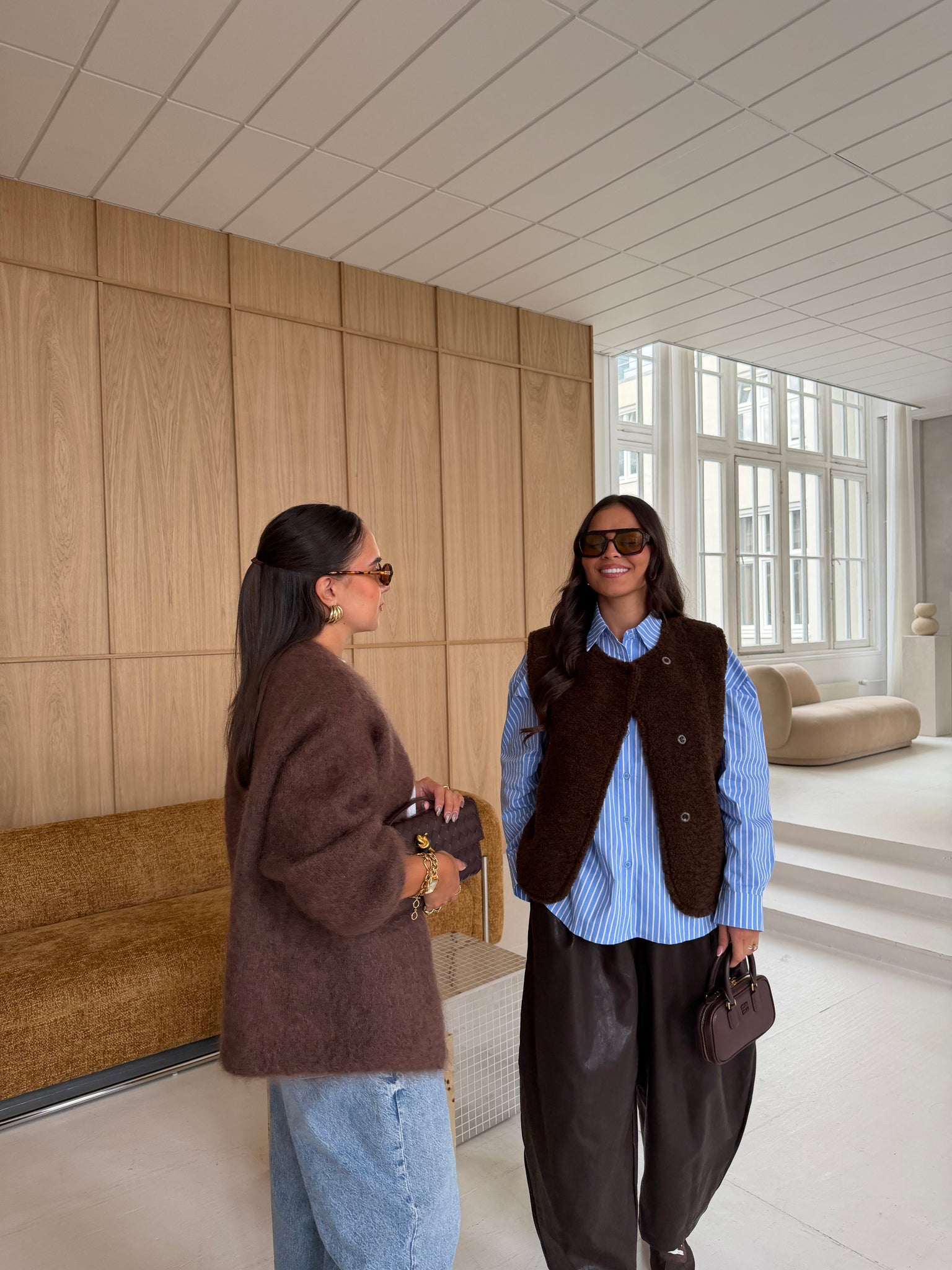 Gilet kid MOHAIR marron court  (22533)