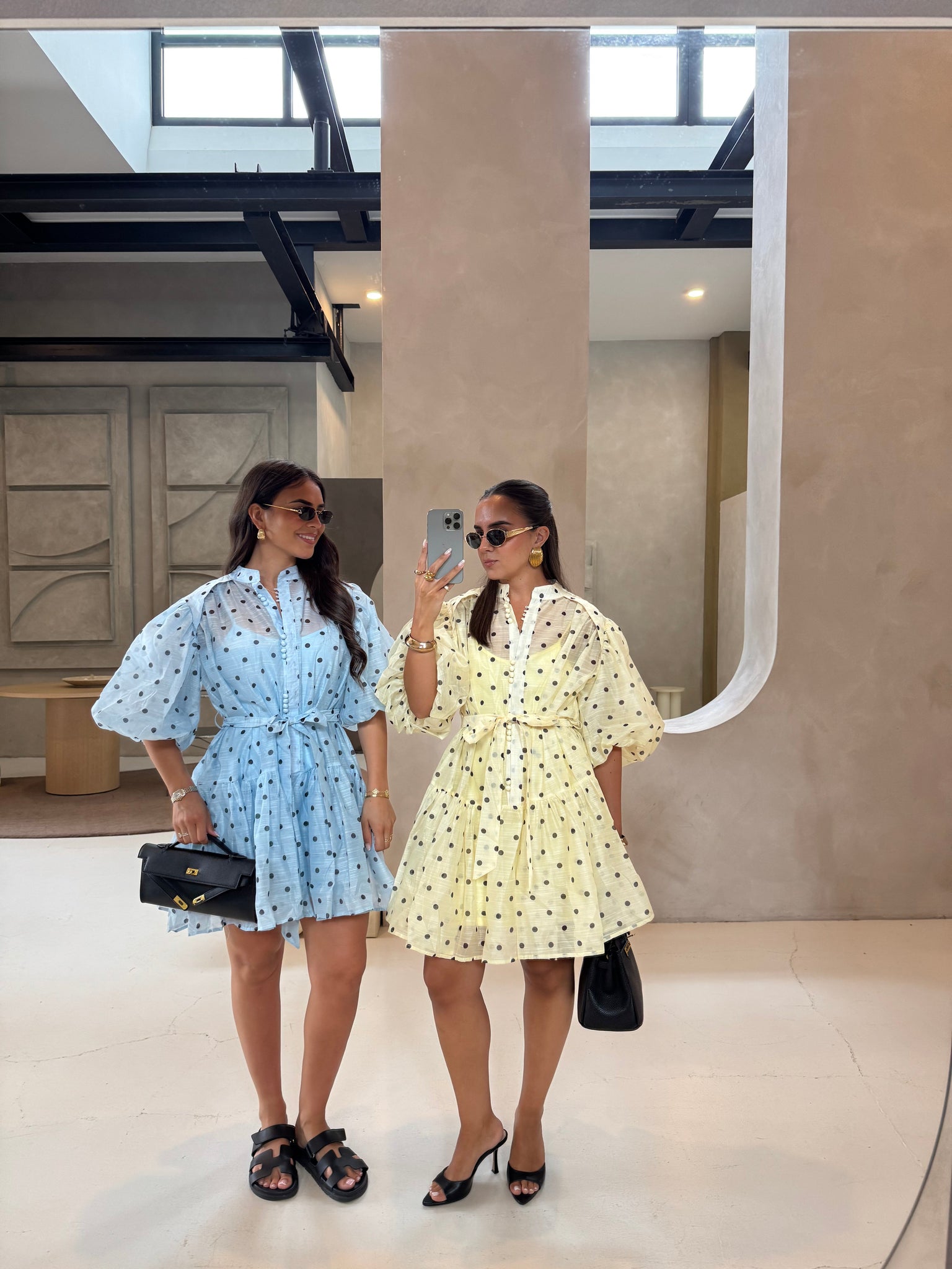 Robe MIA courte bleu à pois (R11021)