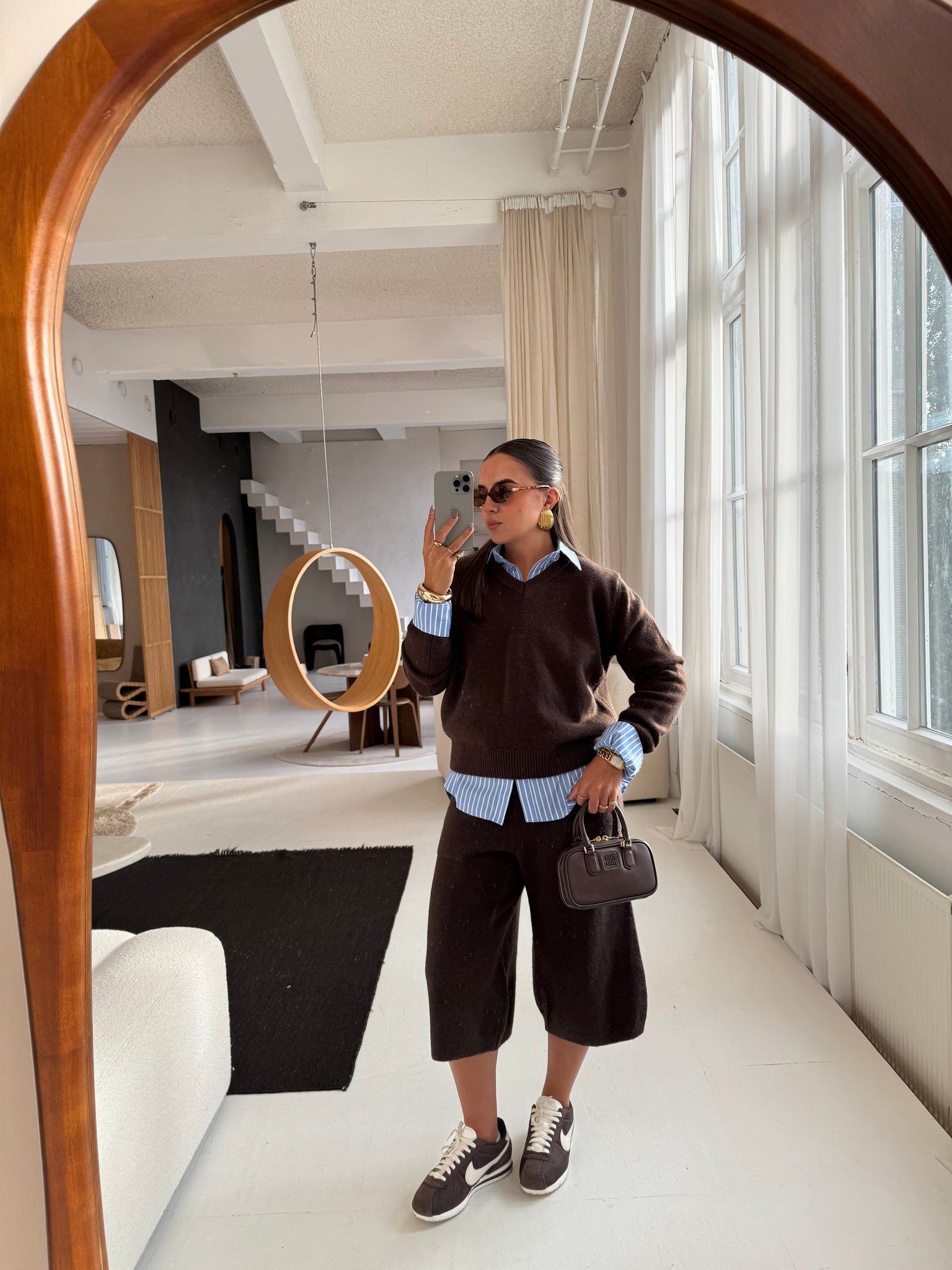 Ensemble maille short marron (JMM3085)