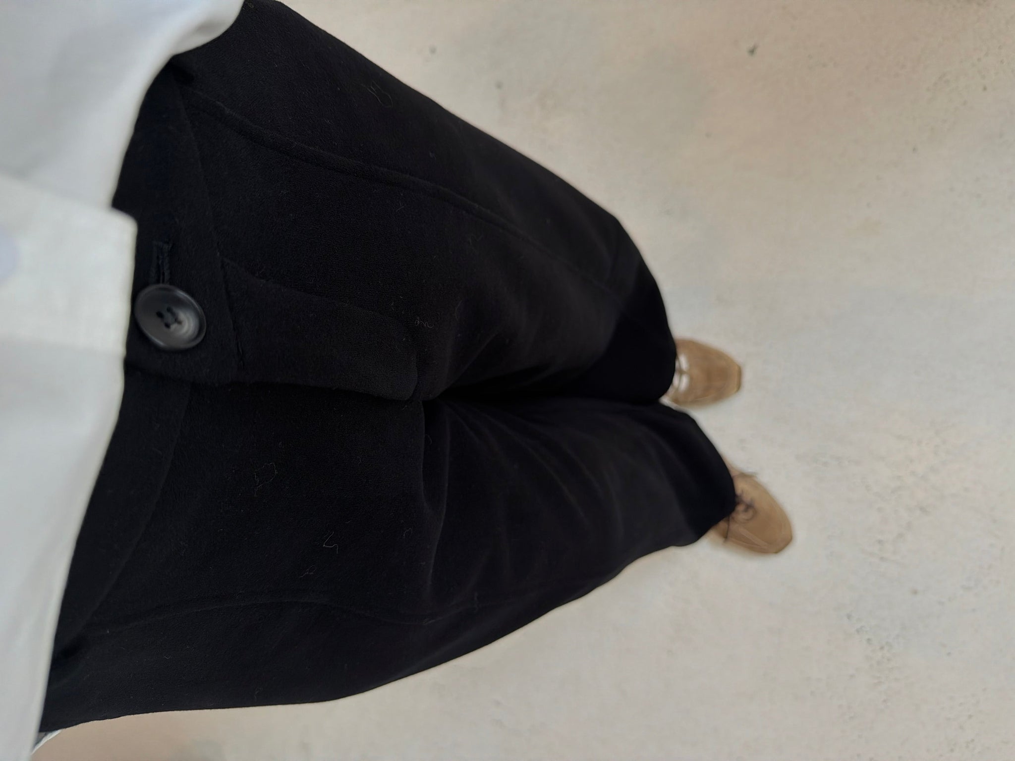 Pantalon effet laine noir (MA8897)