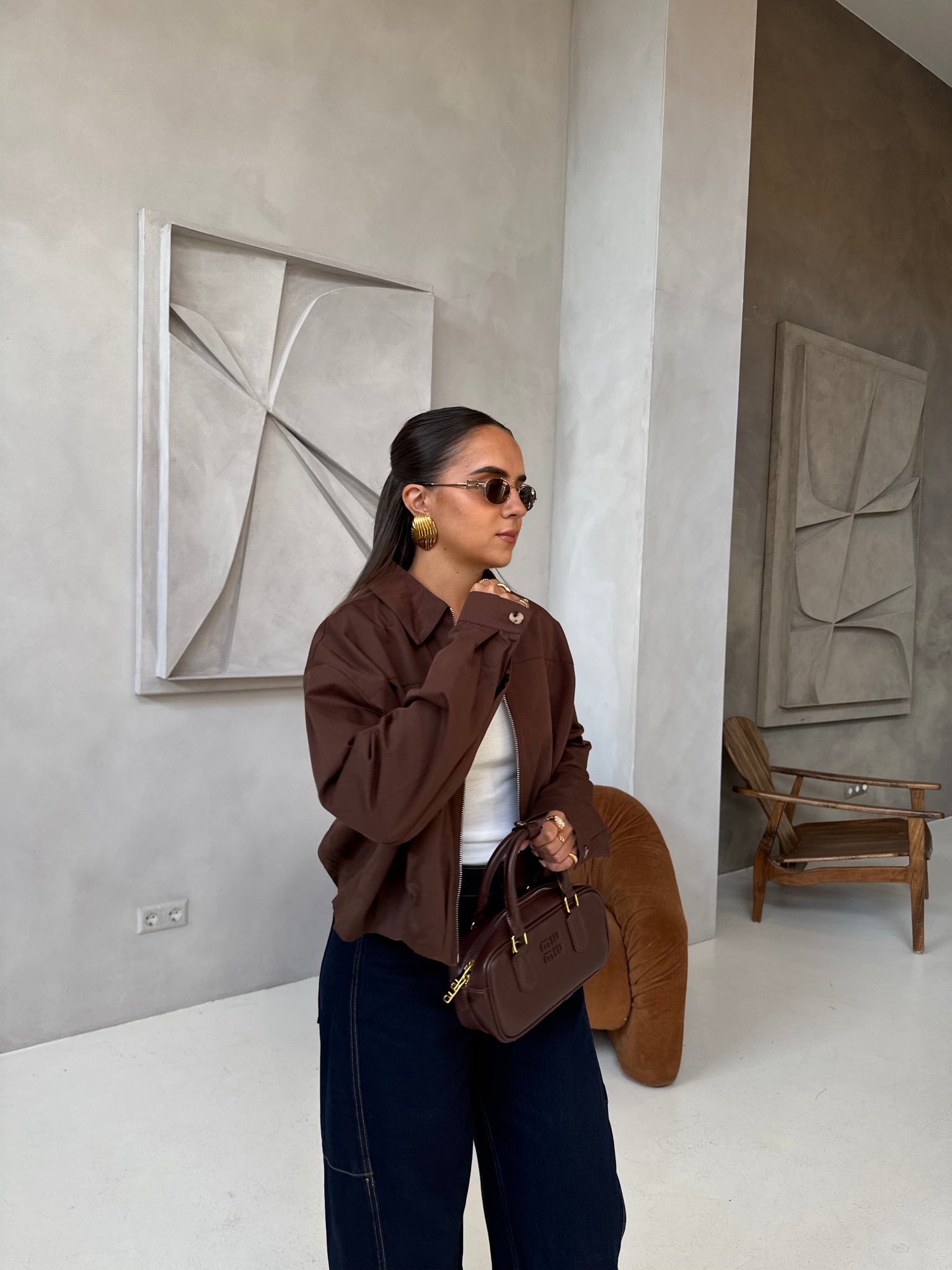 Veste ZIP marron (11388)