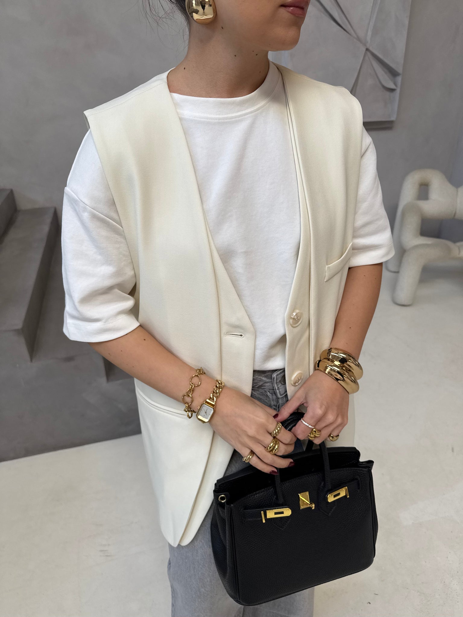 Blazer sans manche TARA blanc (W24734)