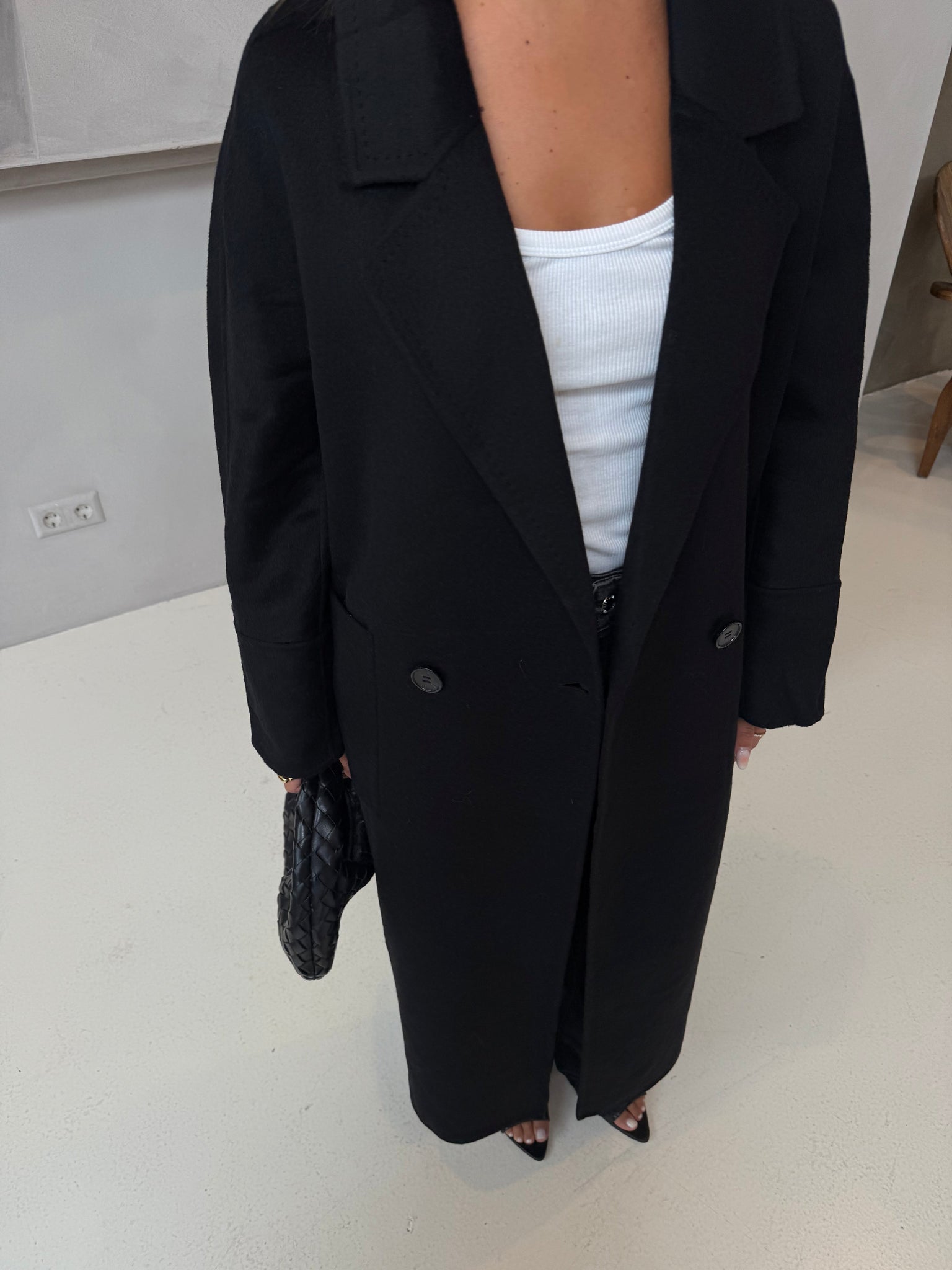 Manteau AMBRE laine noir (M-2505)