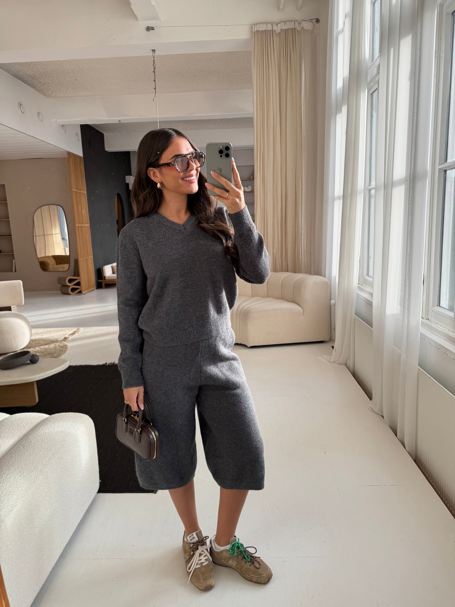 Ensemble maille short gris (JMM3085)