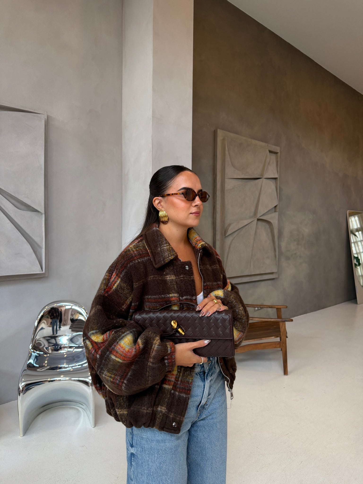 Veste DELIA OVERSIZE laine marron