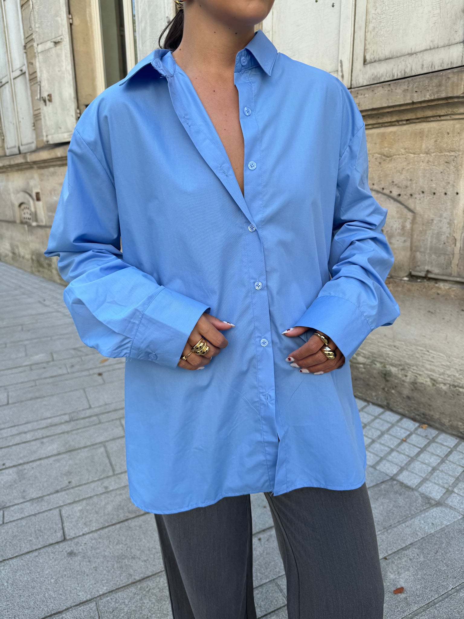 Chemise BASIQUE bleue (Cy24220)
