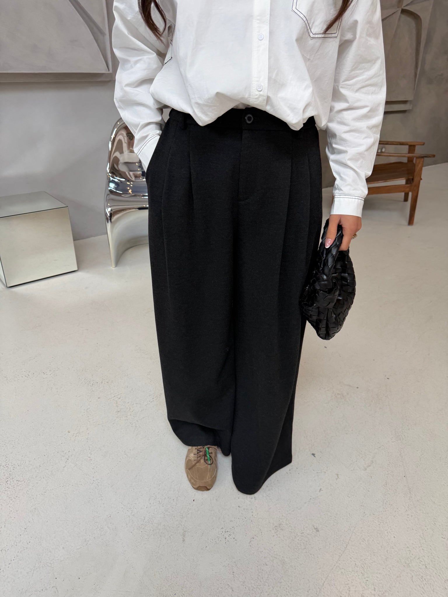 Pantalon FLARE épais gris  (D27922)