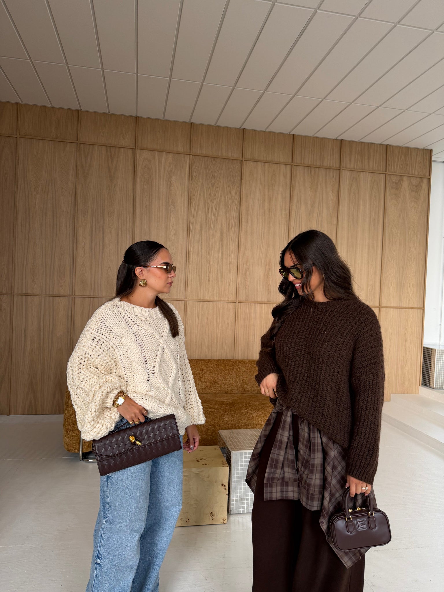 Gros pull en tricot beige (2216)