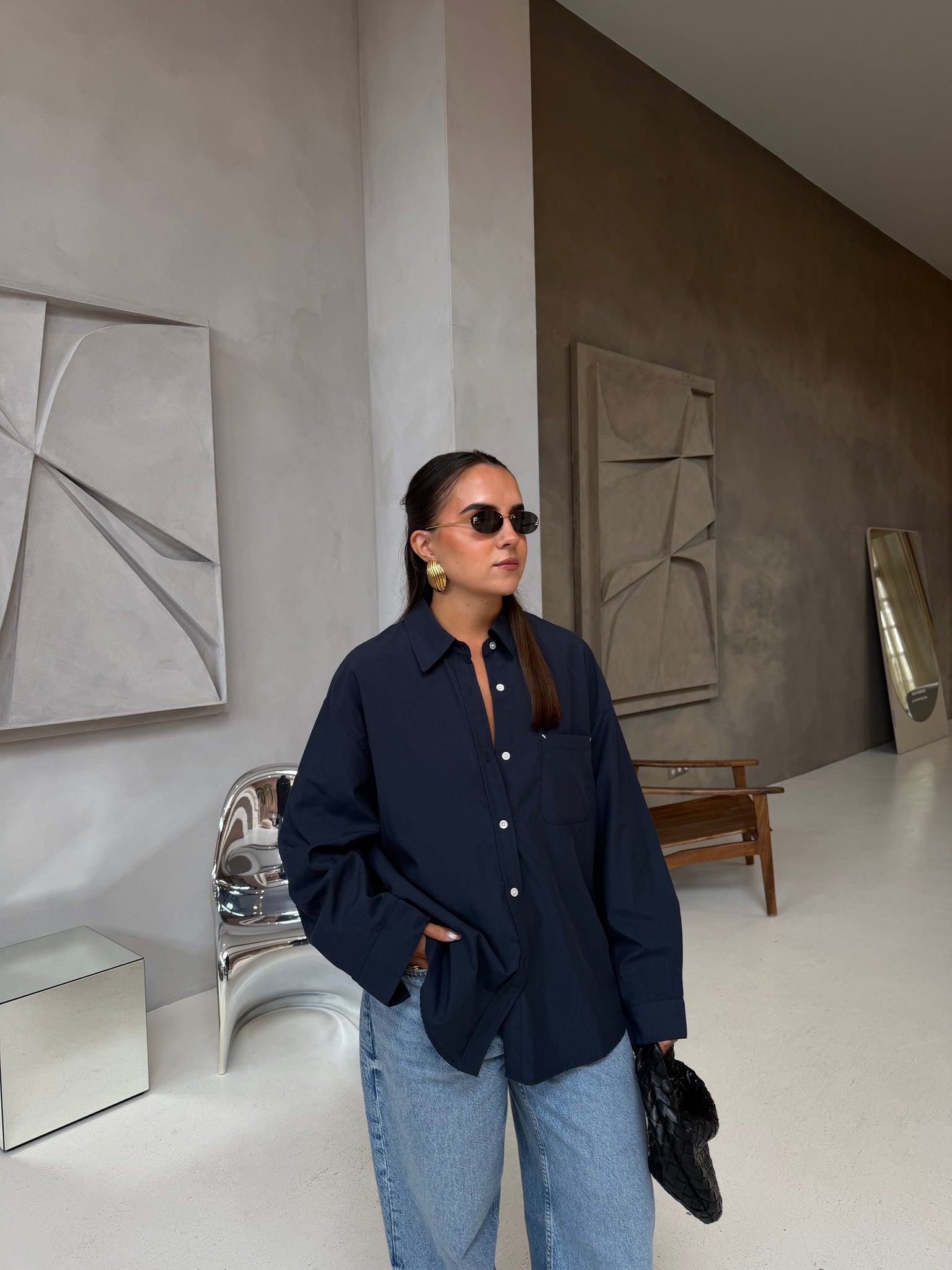 Chemise LINA foulard bleue marine (MA7601)