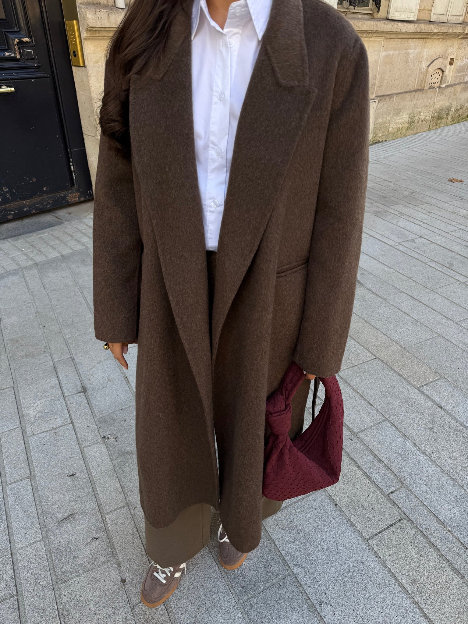 Manteau long marron MARA