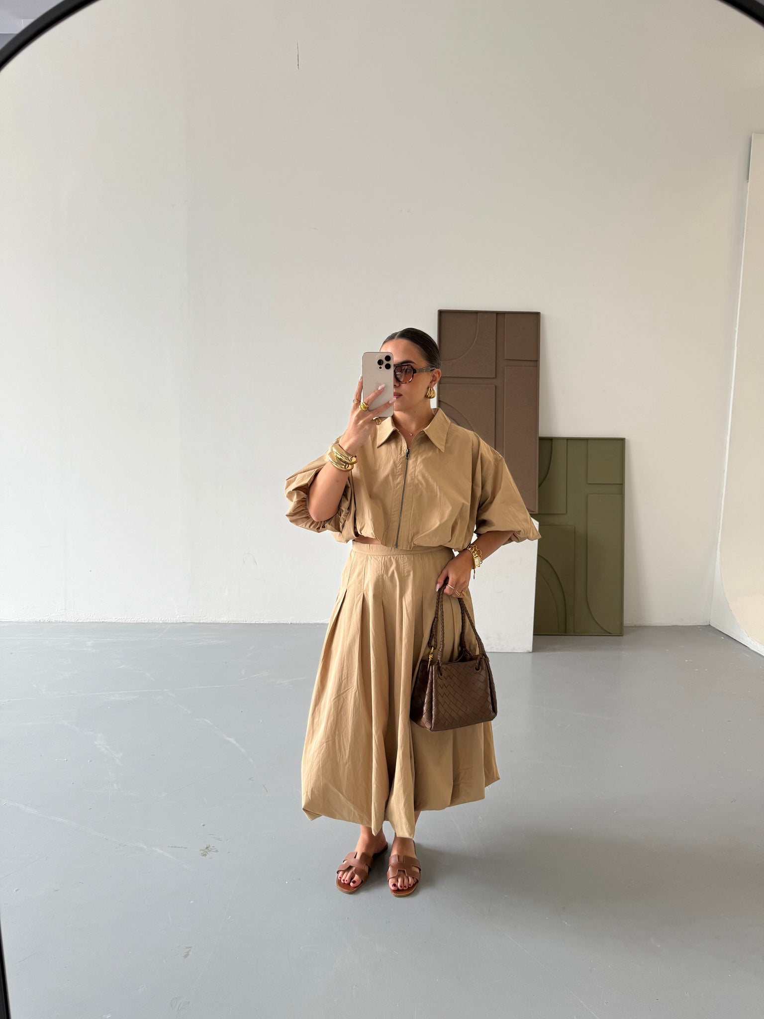 Ensemble jupe SARA camel (4821)