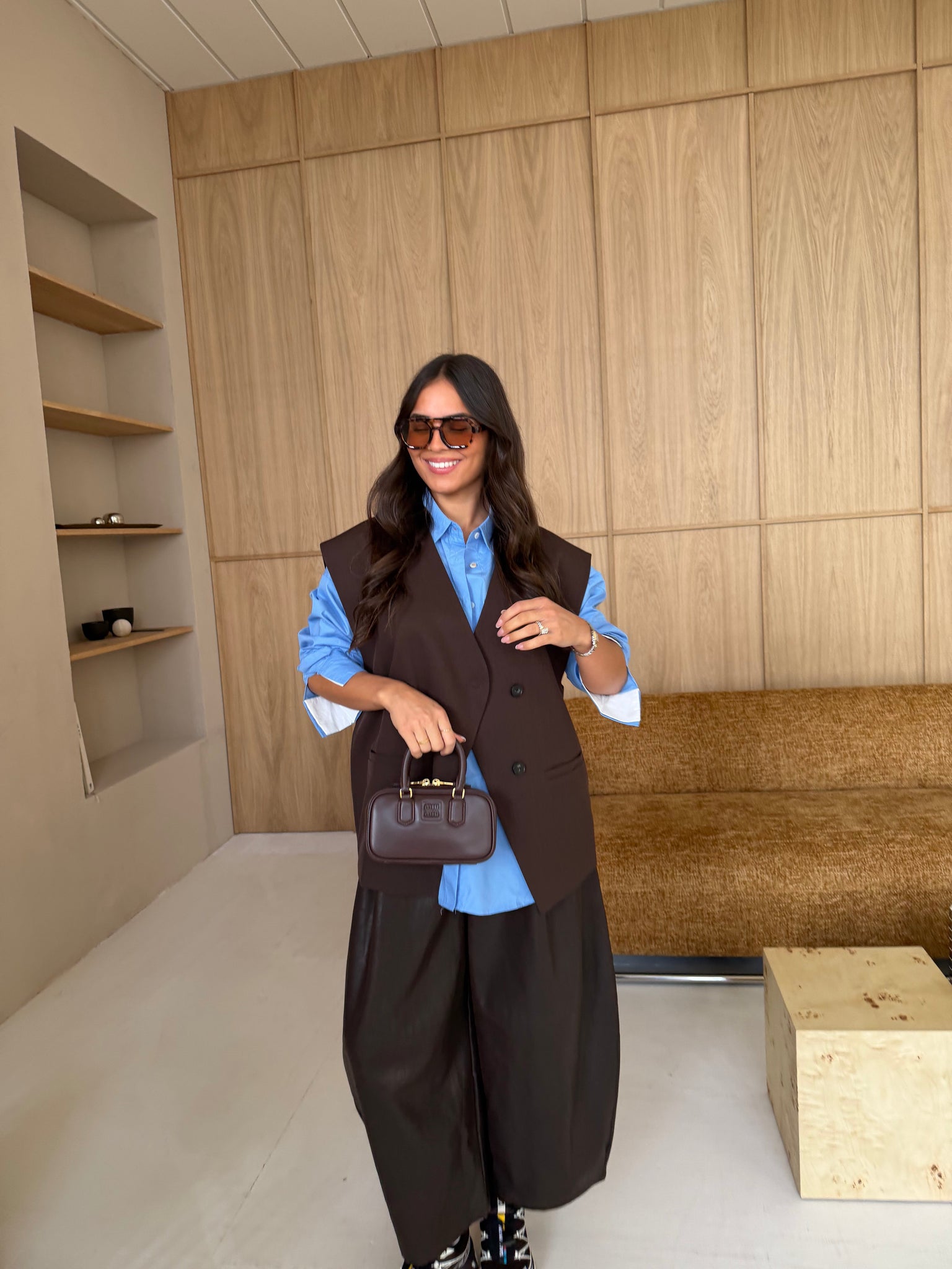 Blazer NANA sans manche marron (8170)