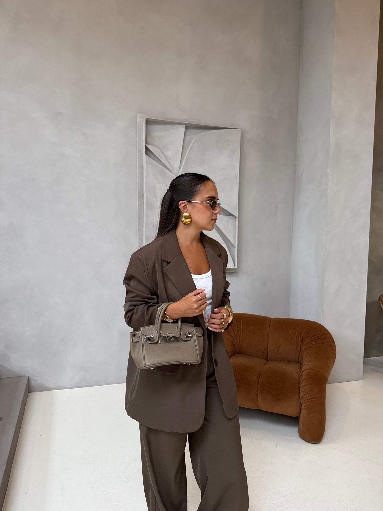 Blazer fluide marron (11175)