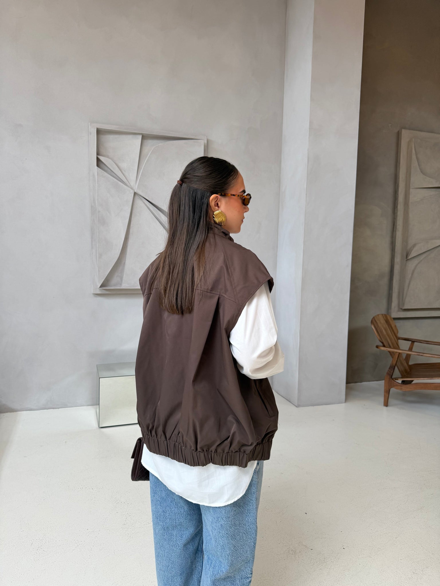 Veste sans manche marron (53052A)