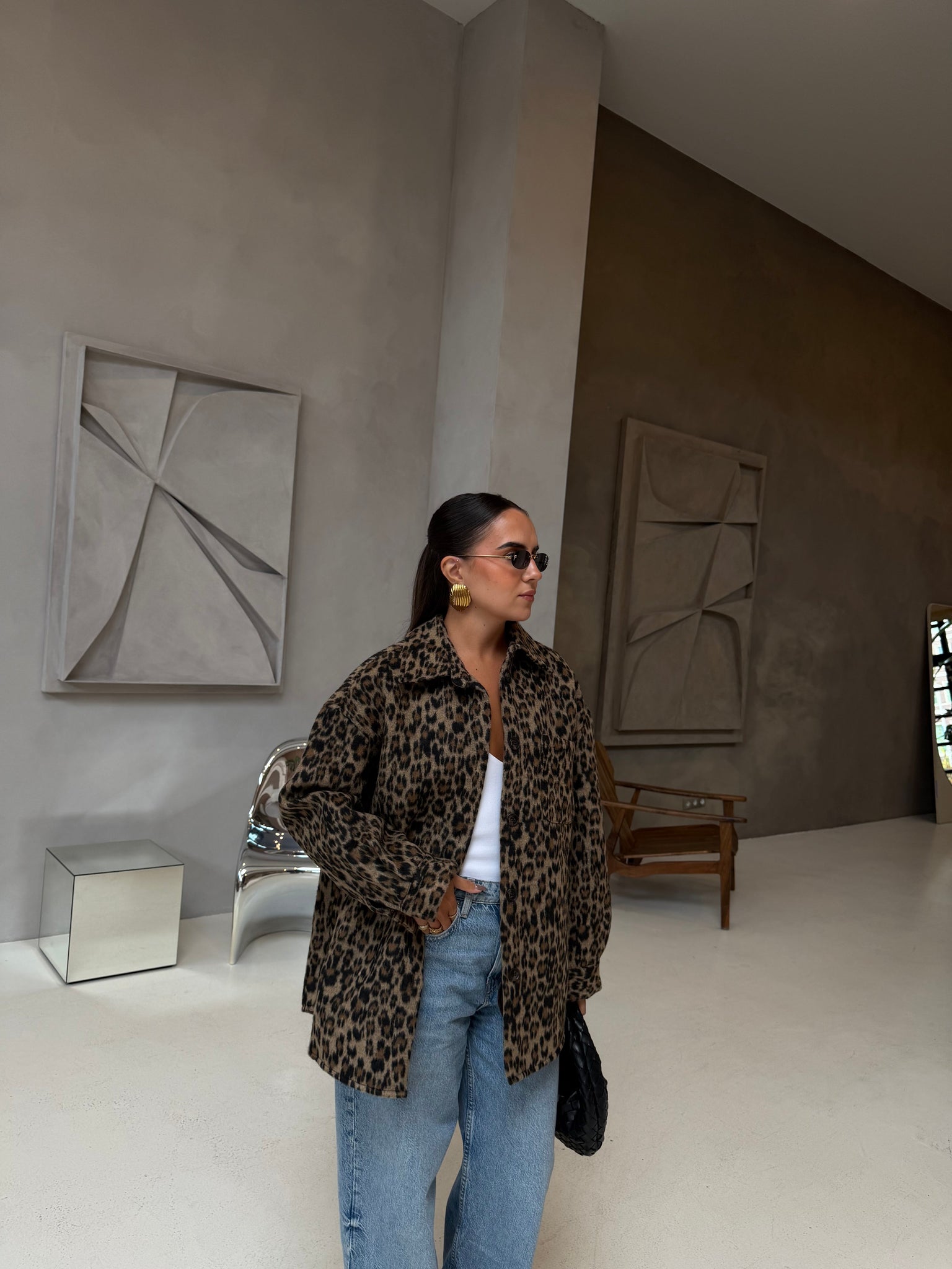 Veste léopard color block (C25259359)