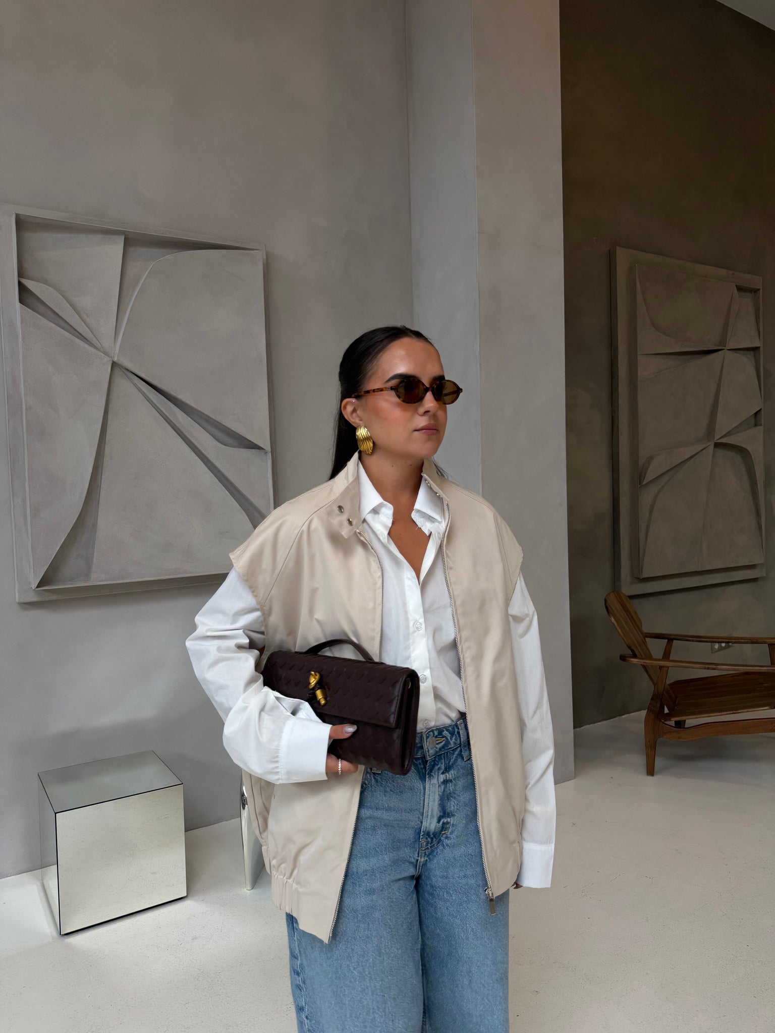 Veste sans manche beige (53052B)