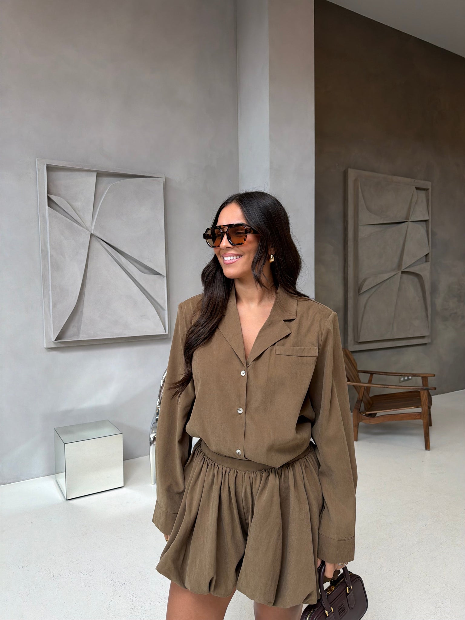 Jupe short IVIVI marron (h4293)