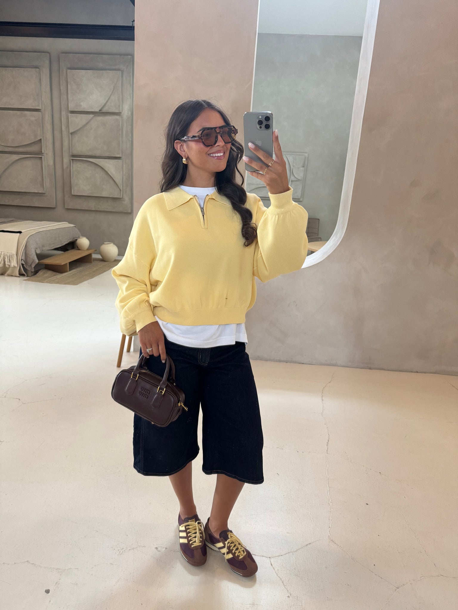 Pull ZIP jaune (43037C)