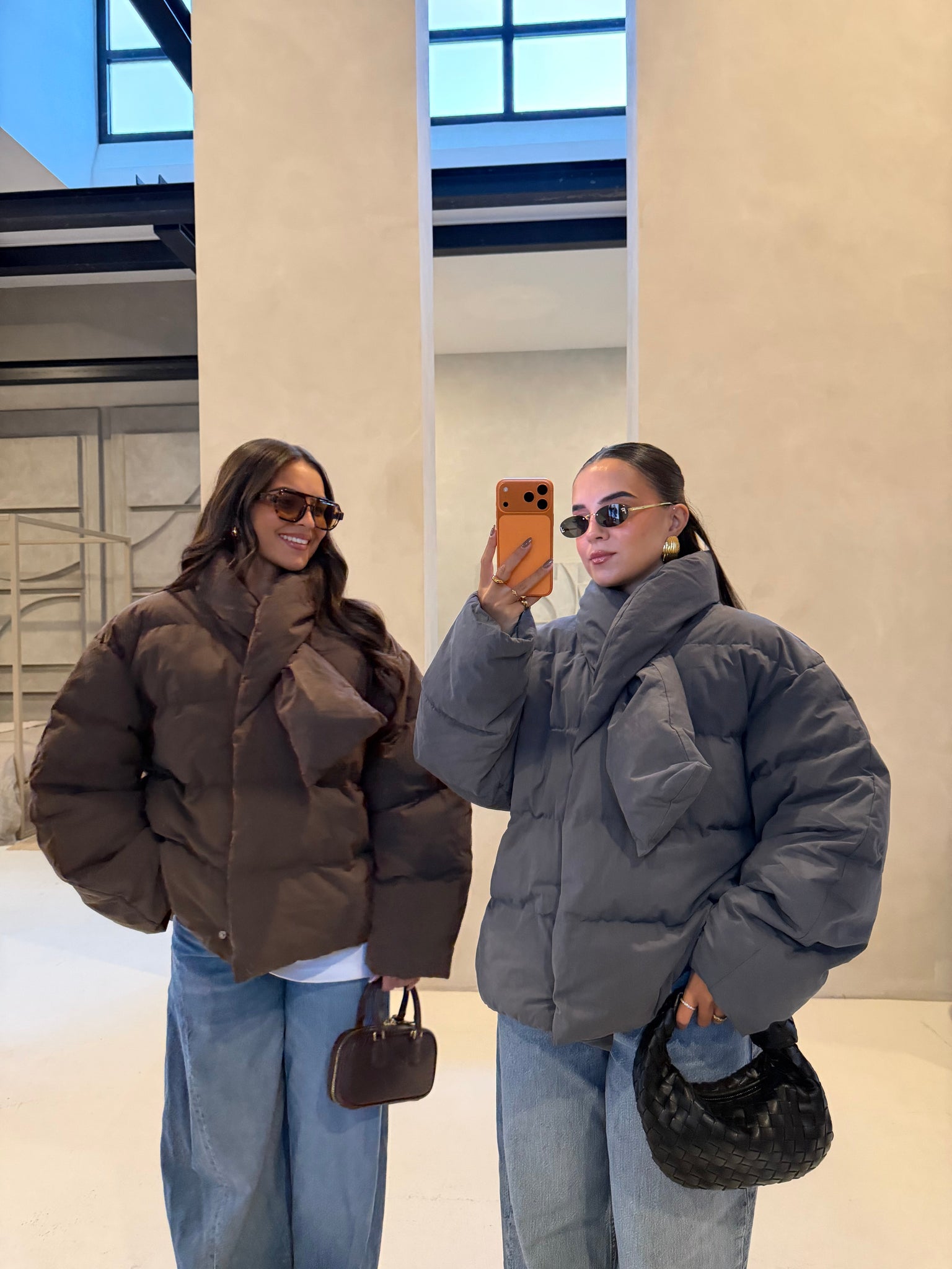 Doudoune courte grise (W25206)