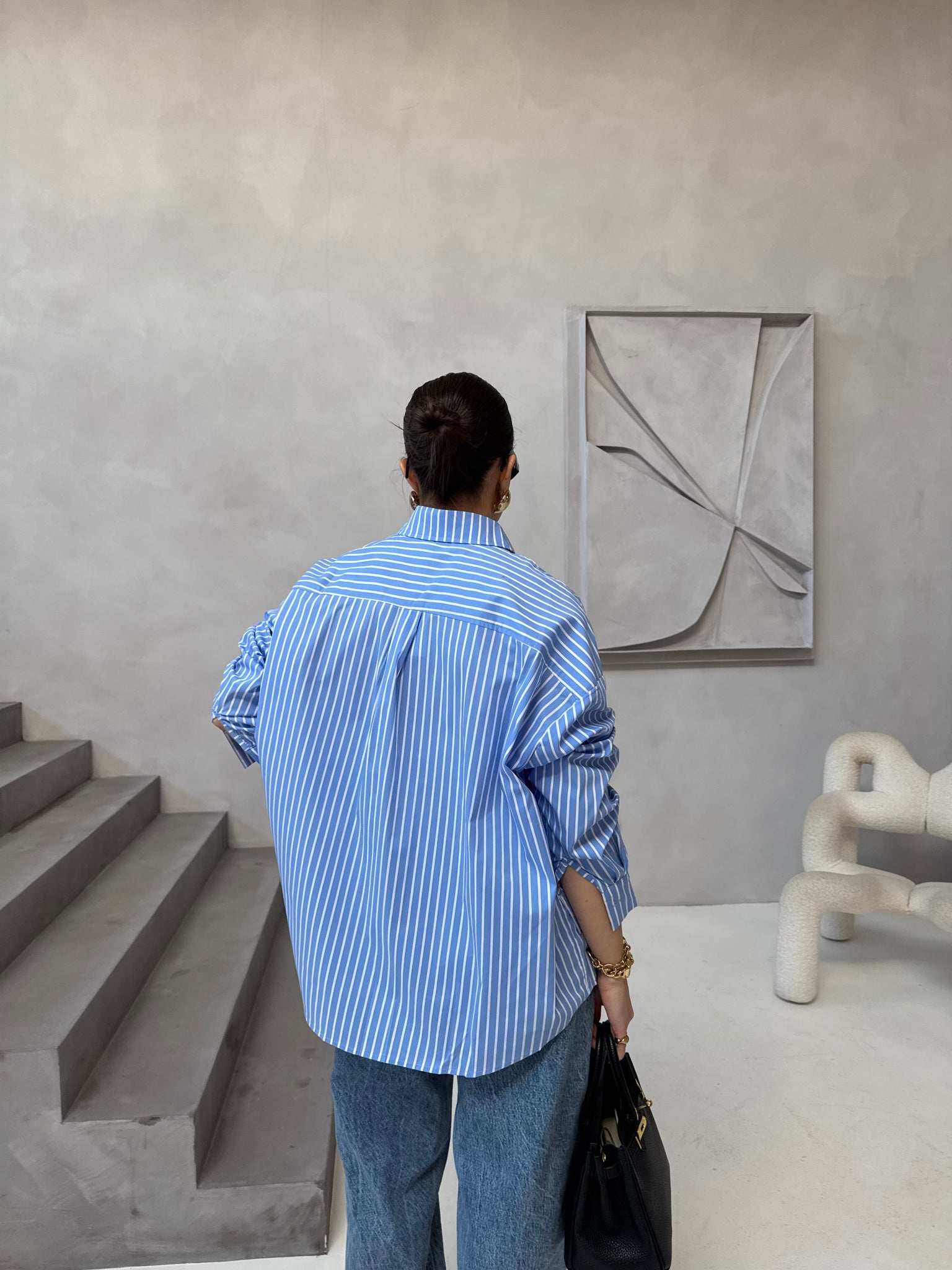 Chemise ENA rayures bleu (KC843)