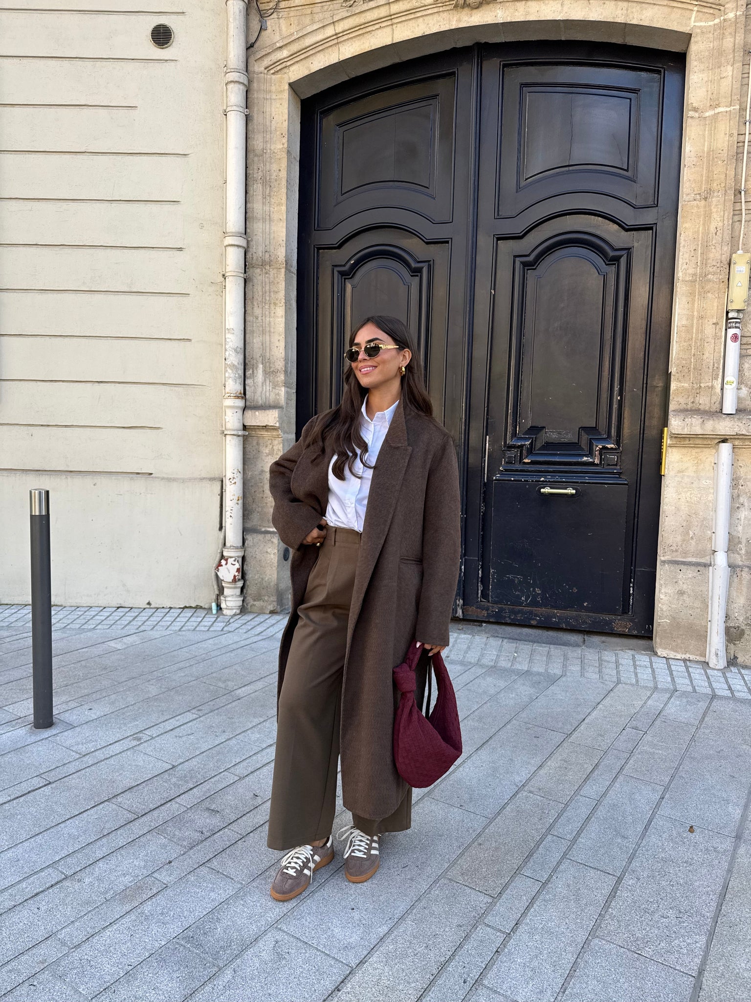 Manteau long marron MARA