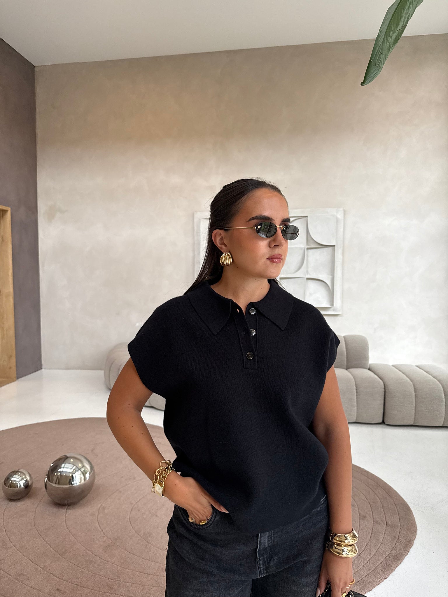 Pull sans manche DIAGA noir (77047)