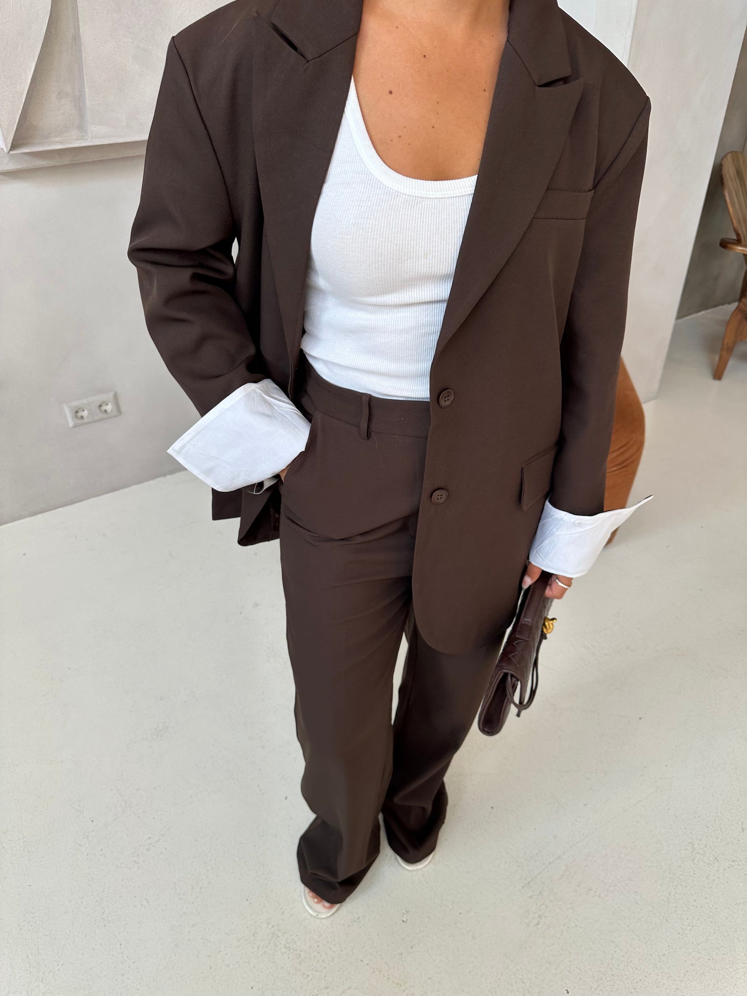 Pantalon BILI fluide marron (m756)