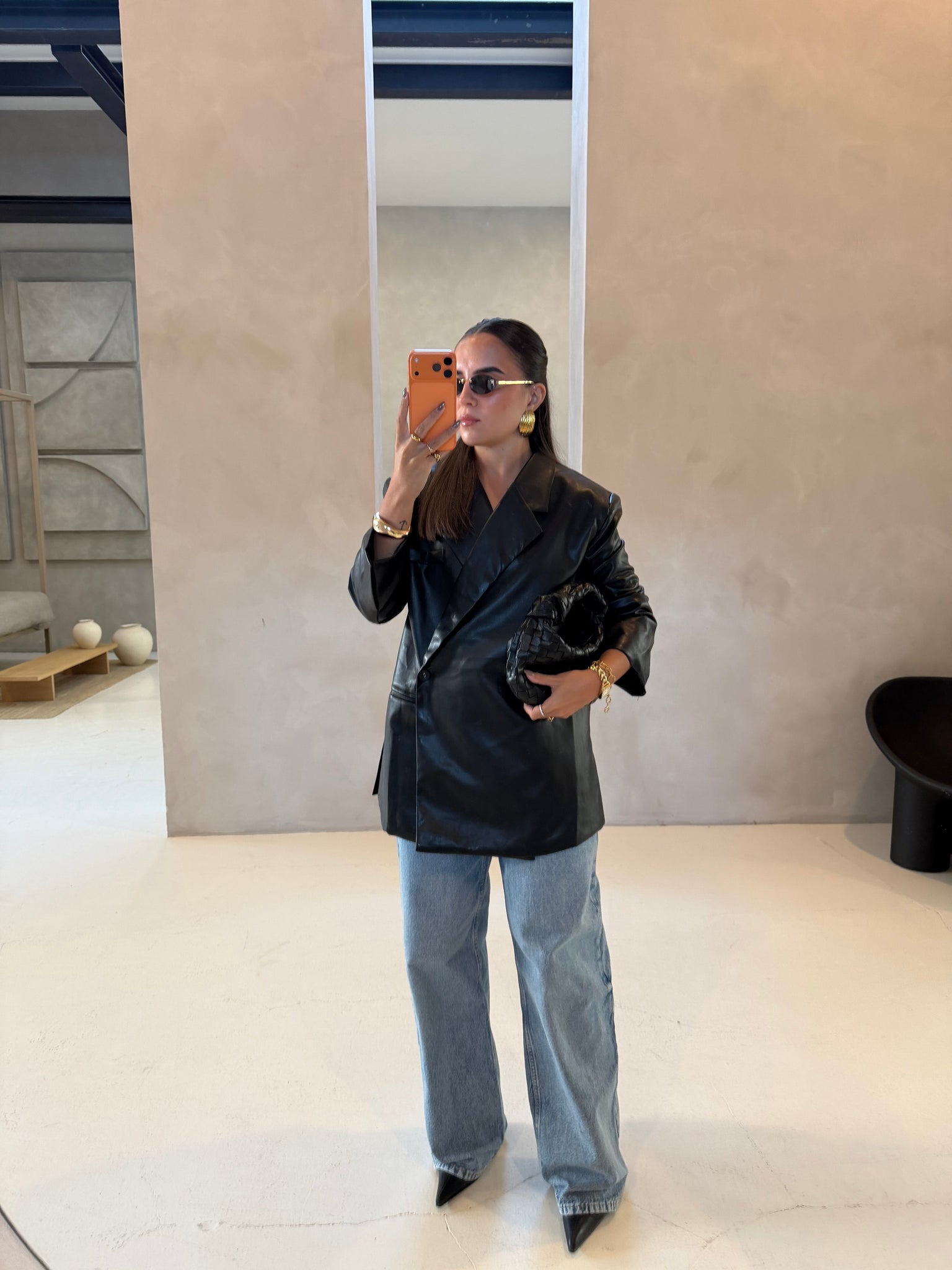 Blazer similicuir noir MONALISA