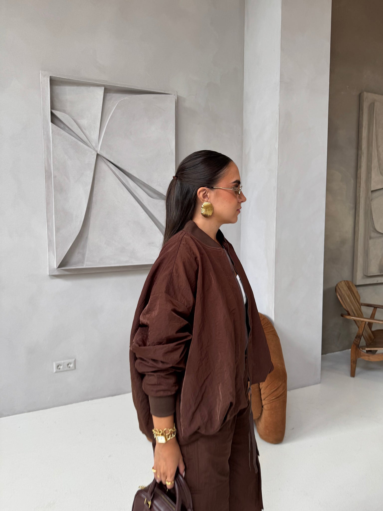 Veste ELYA bomber marron (jy5063)