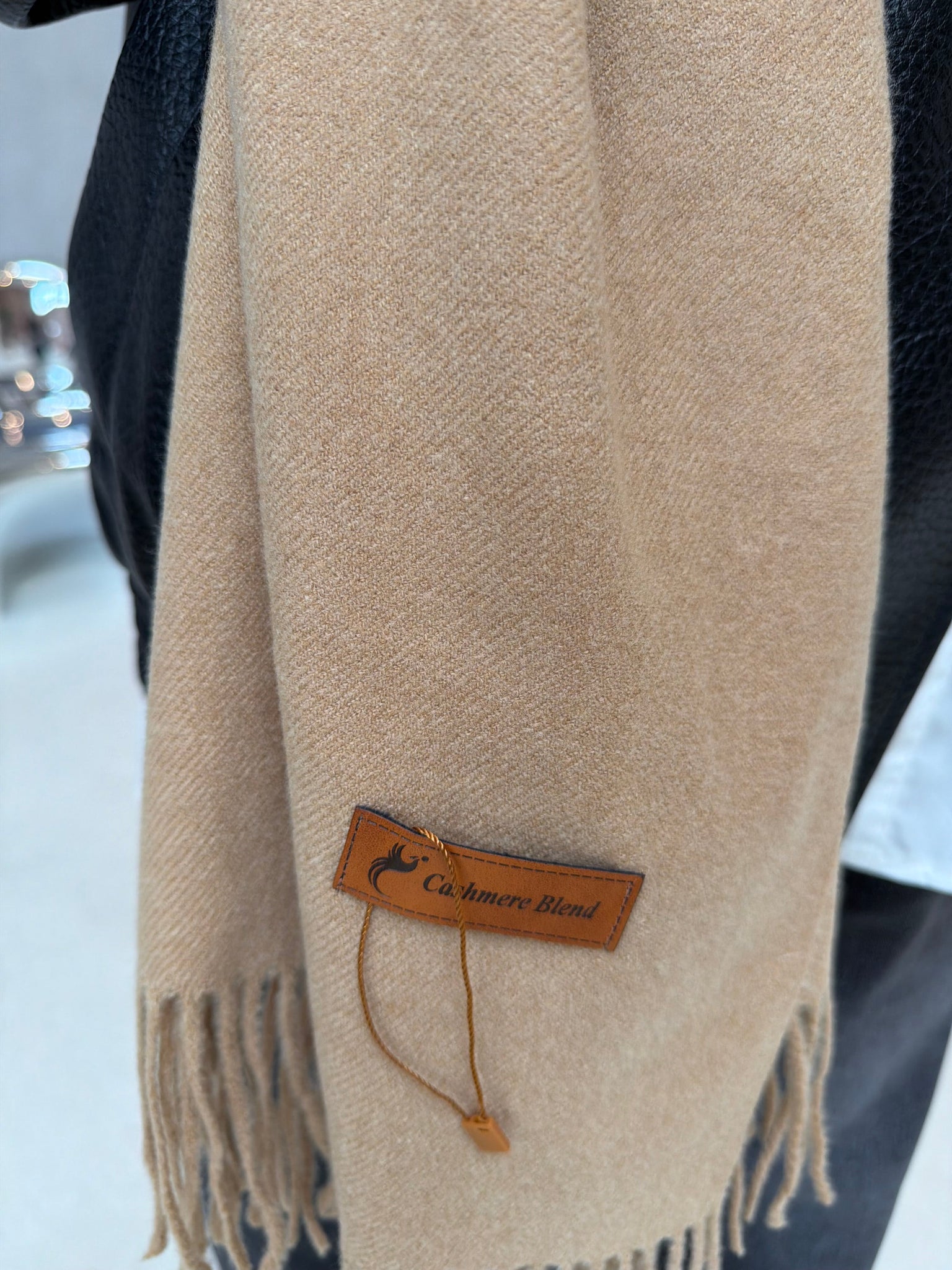 Écharpe cachemire camel