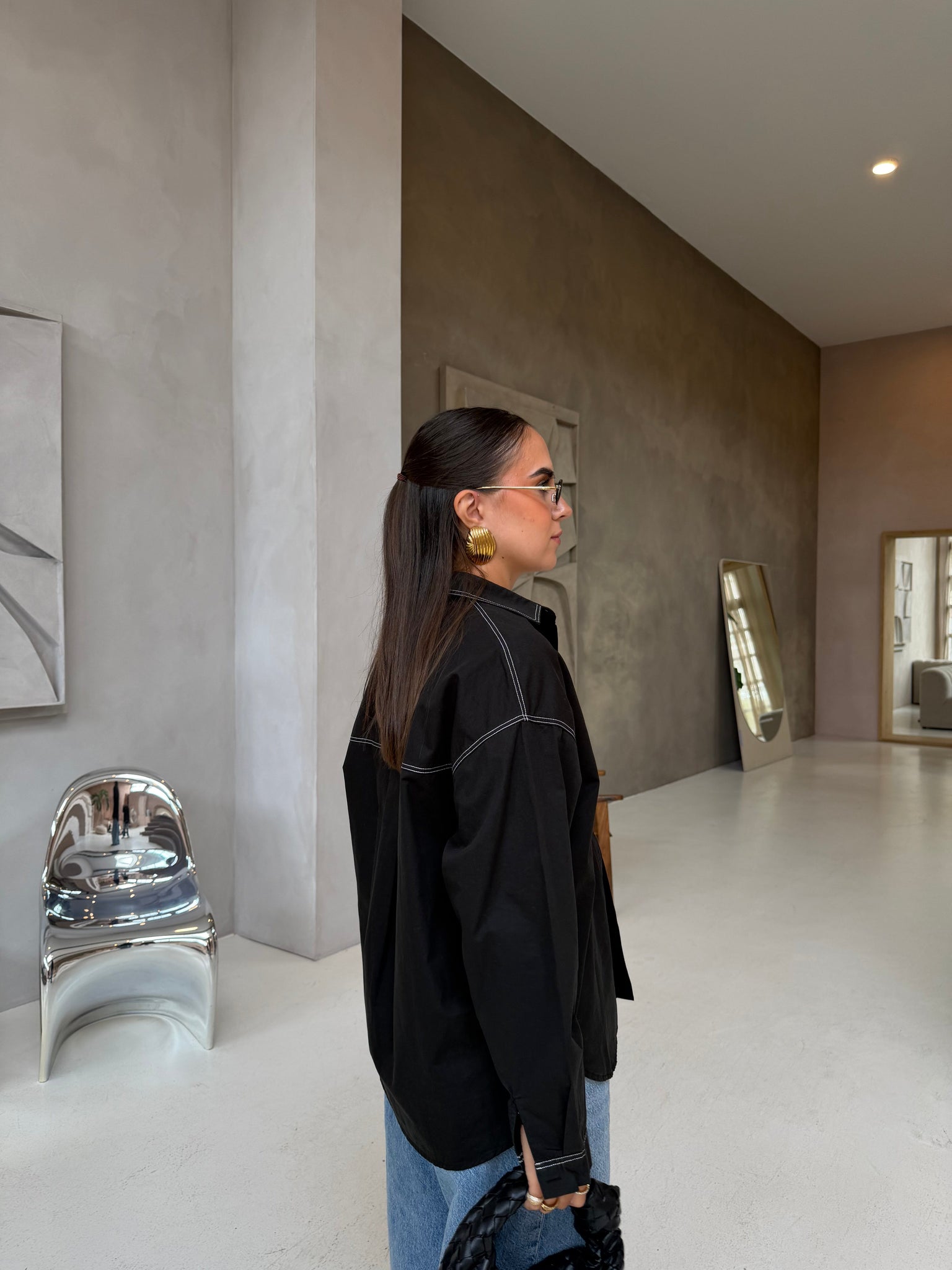 Chemise couture noire (25618)