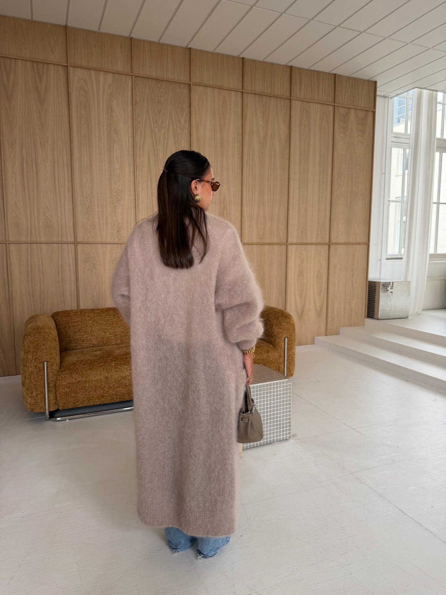 Gilet kid MOHAIR long beige  (22313)