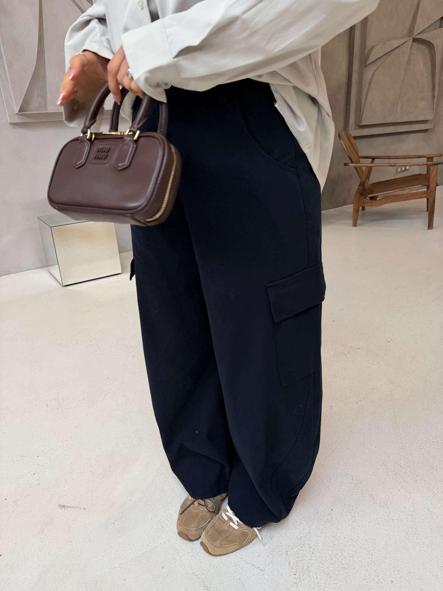 Pantalon cargo bleu nuit (MA8886)