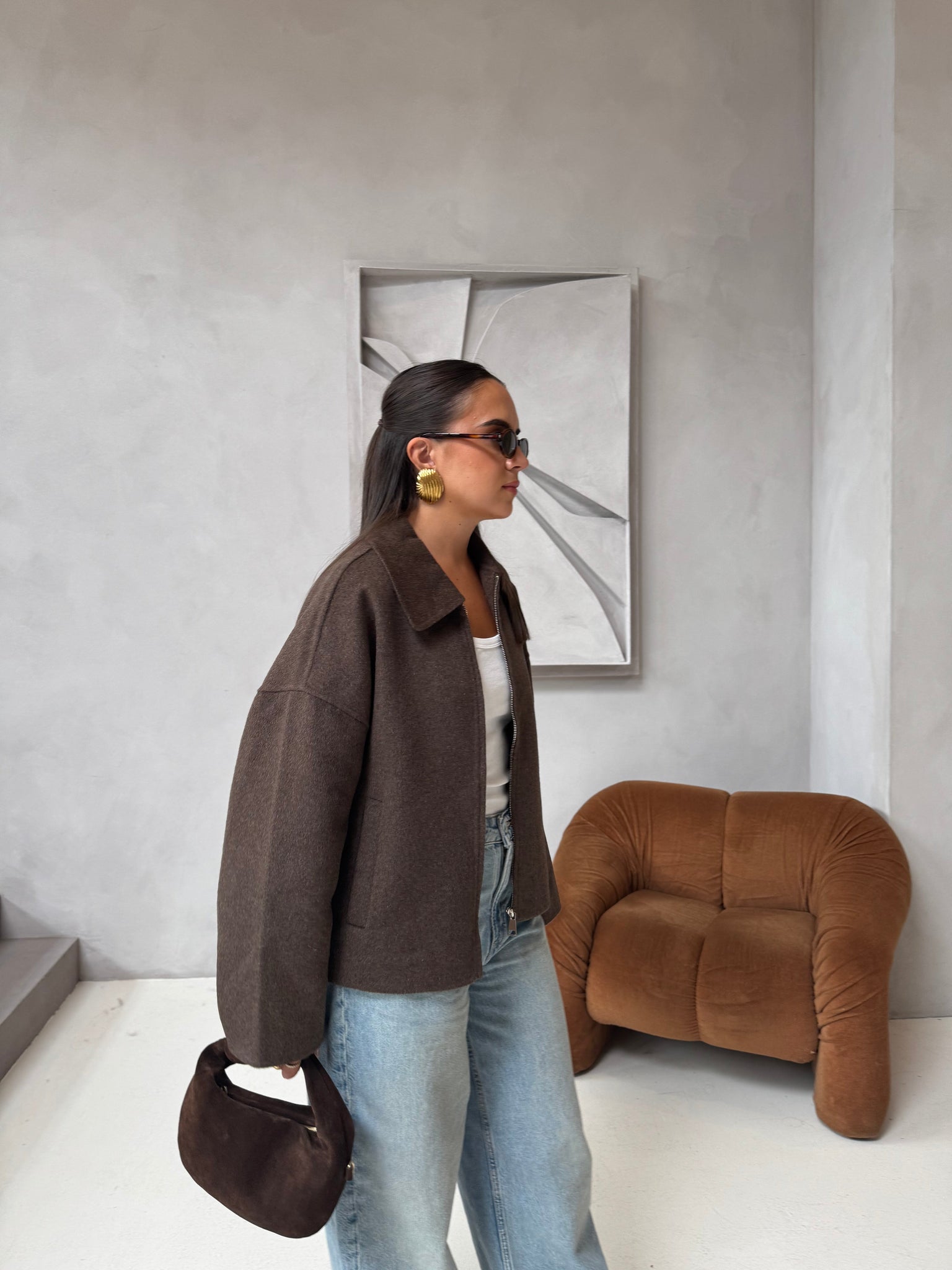 Manteau laine ROSIA choco (M-2502)
