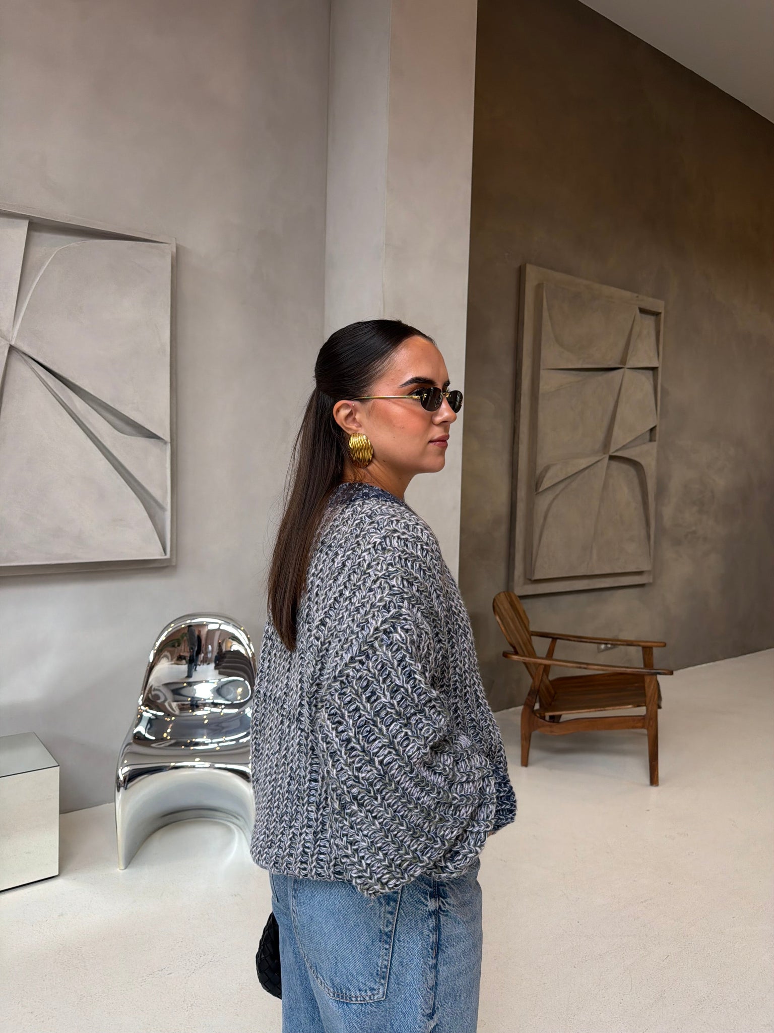 Pull ALAIA bleu (25203716)