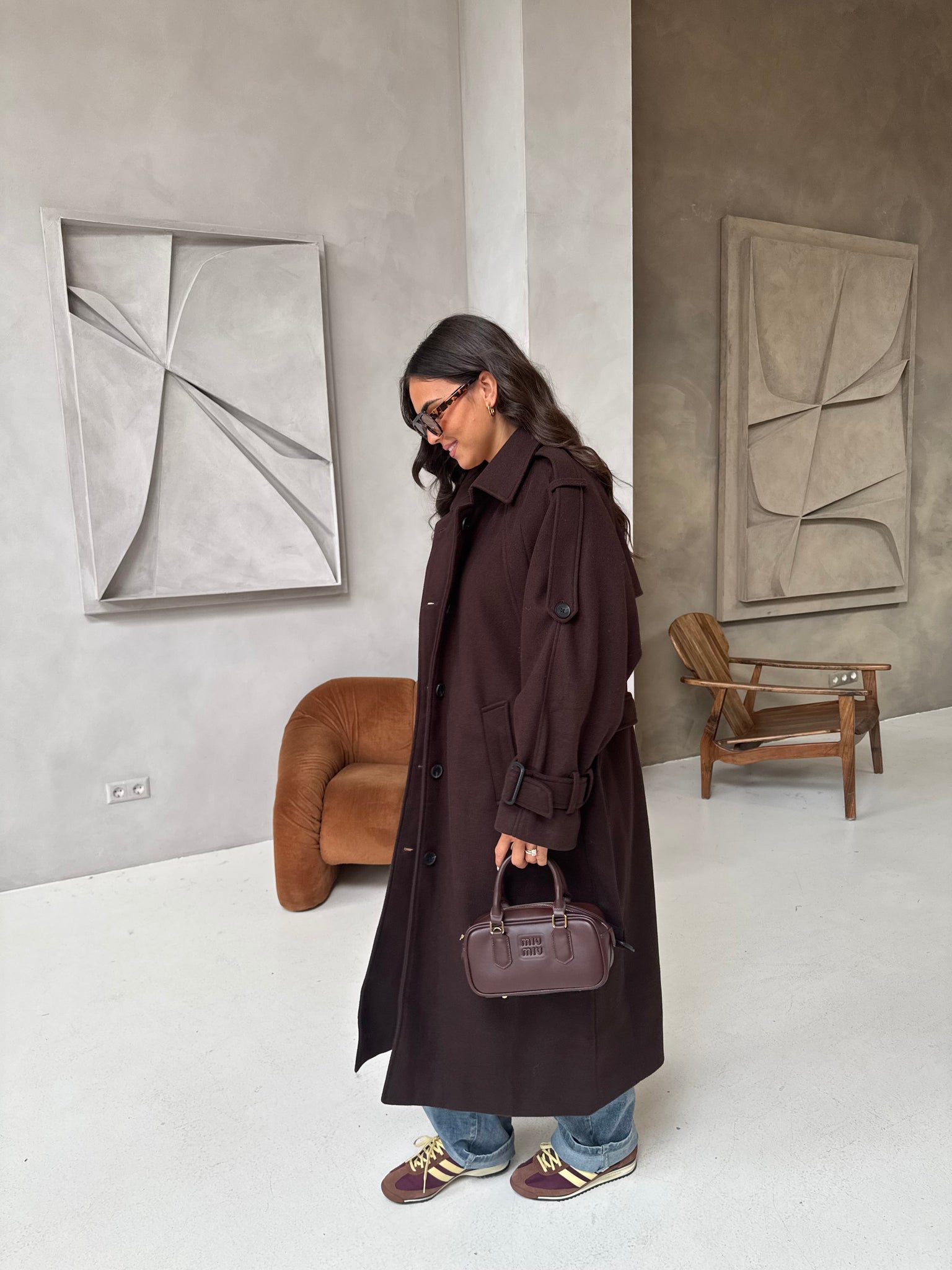 Manteau ADELE marron  (W24767)