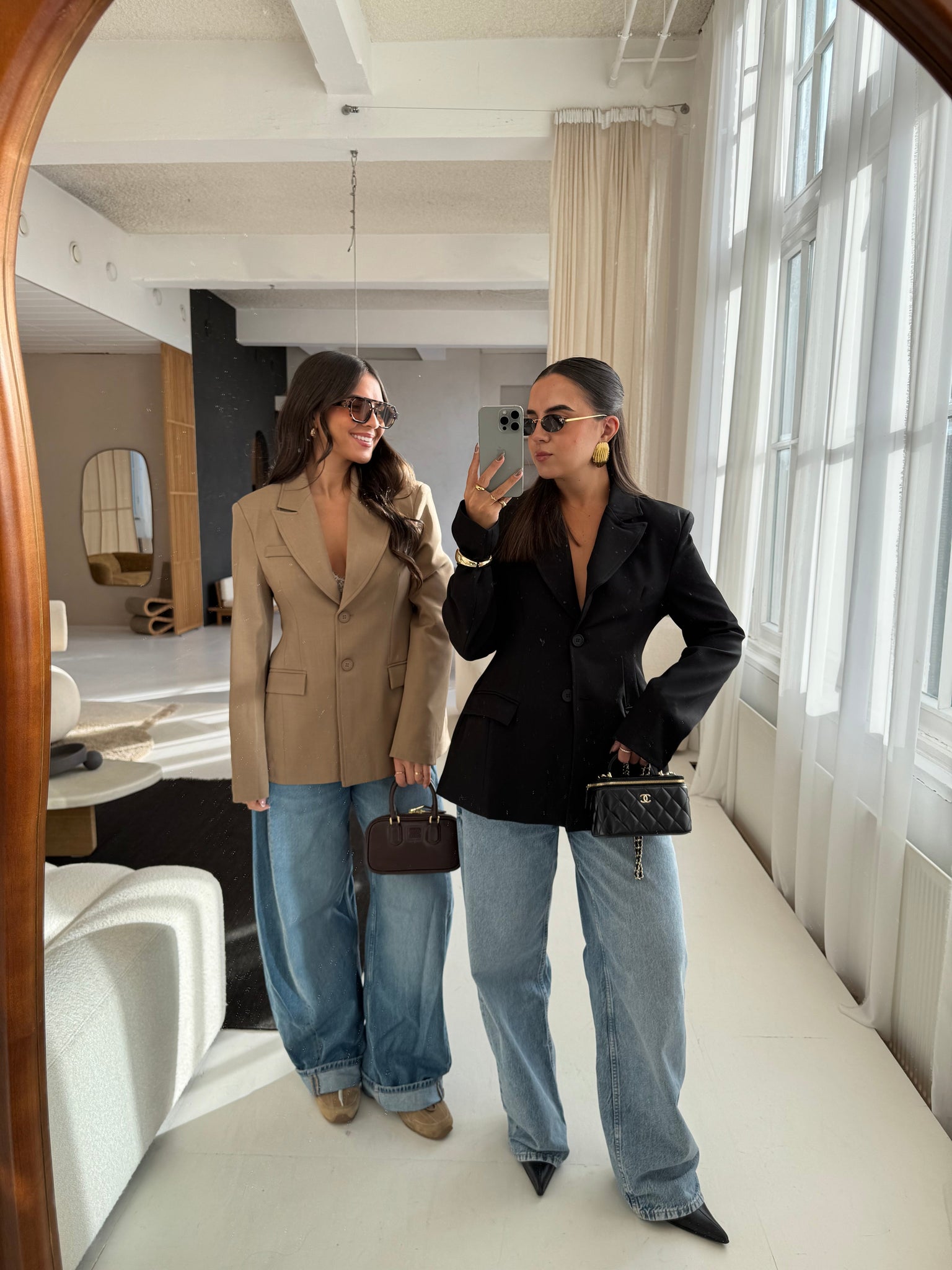 Blazer cintré camel (V6399)