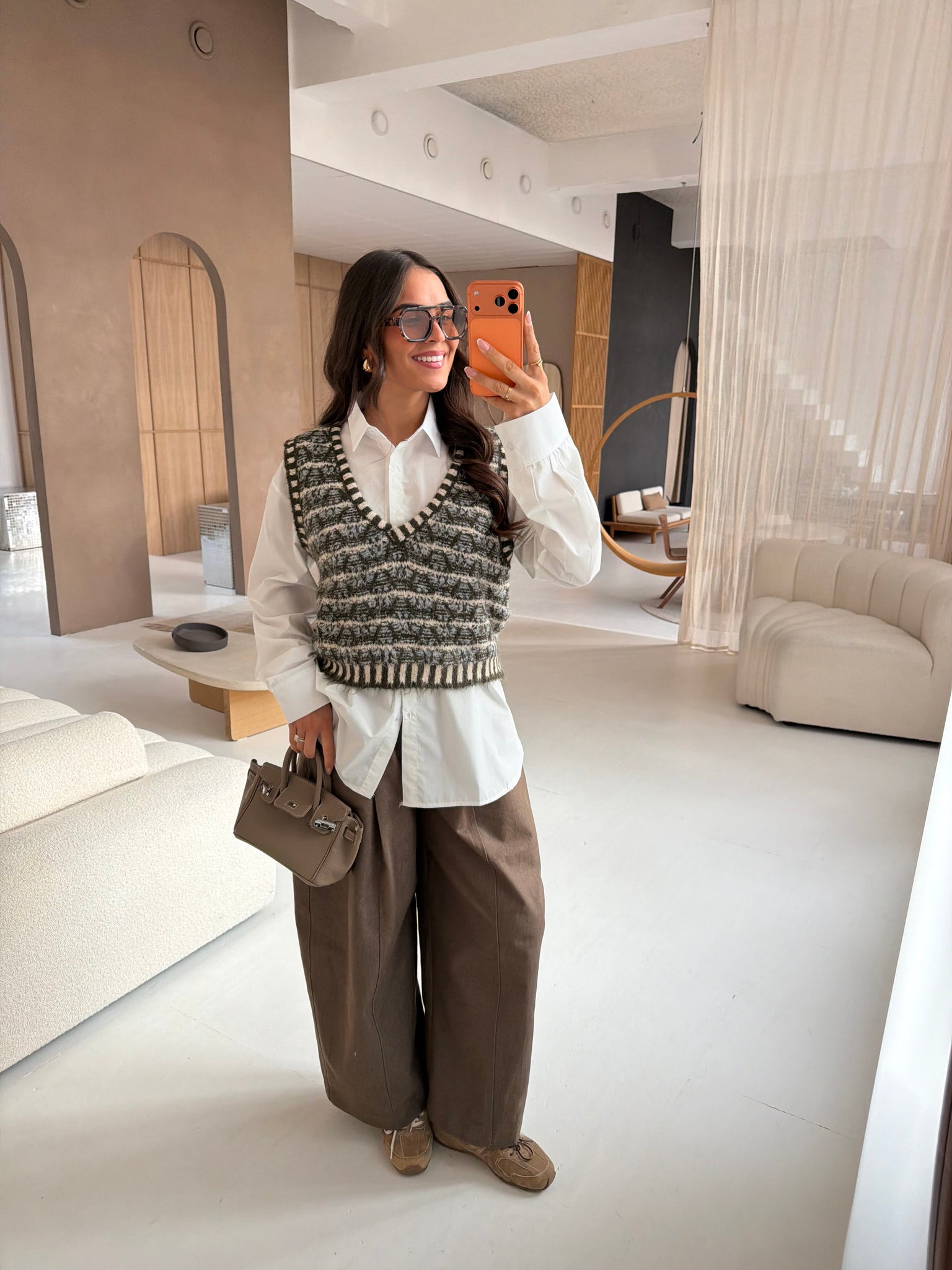 Pull V sans manche vert (24203407)