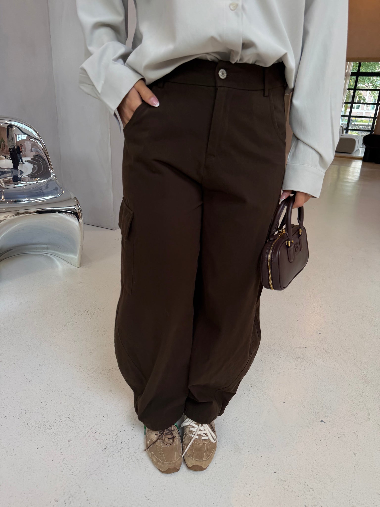 Pantalon cargo marron (MA8886)