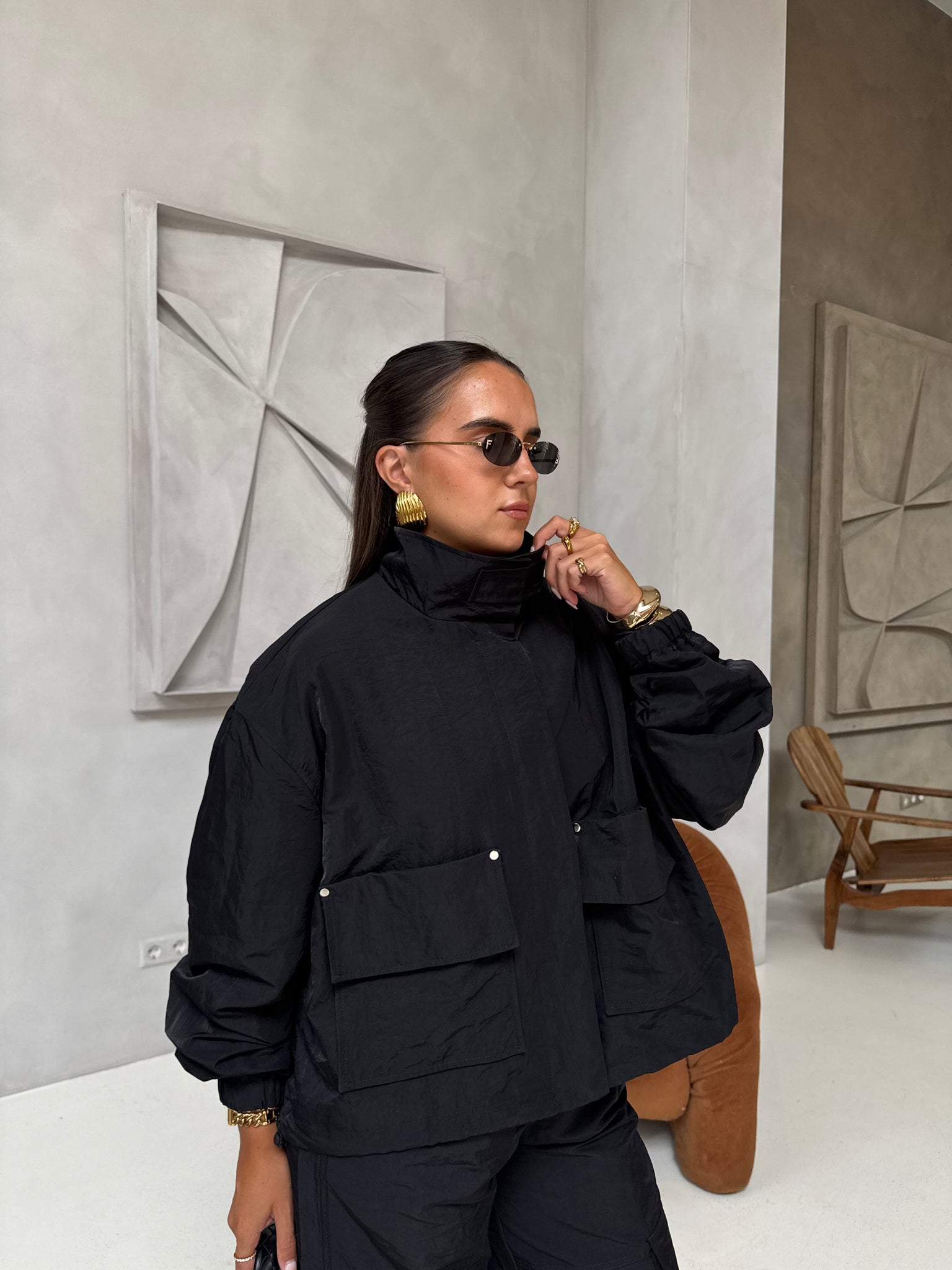 Veste LILI courte noire (jy5107)